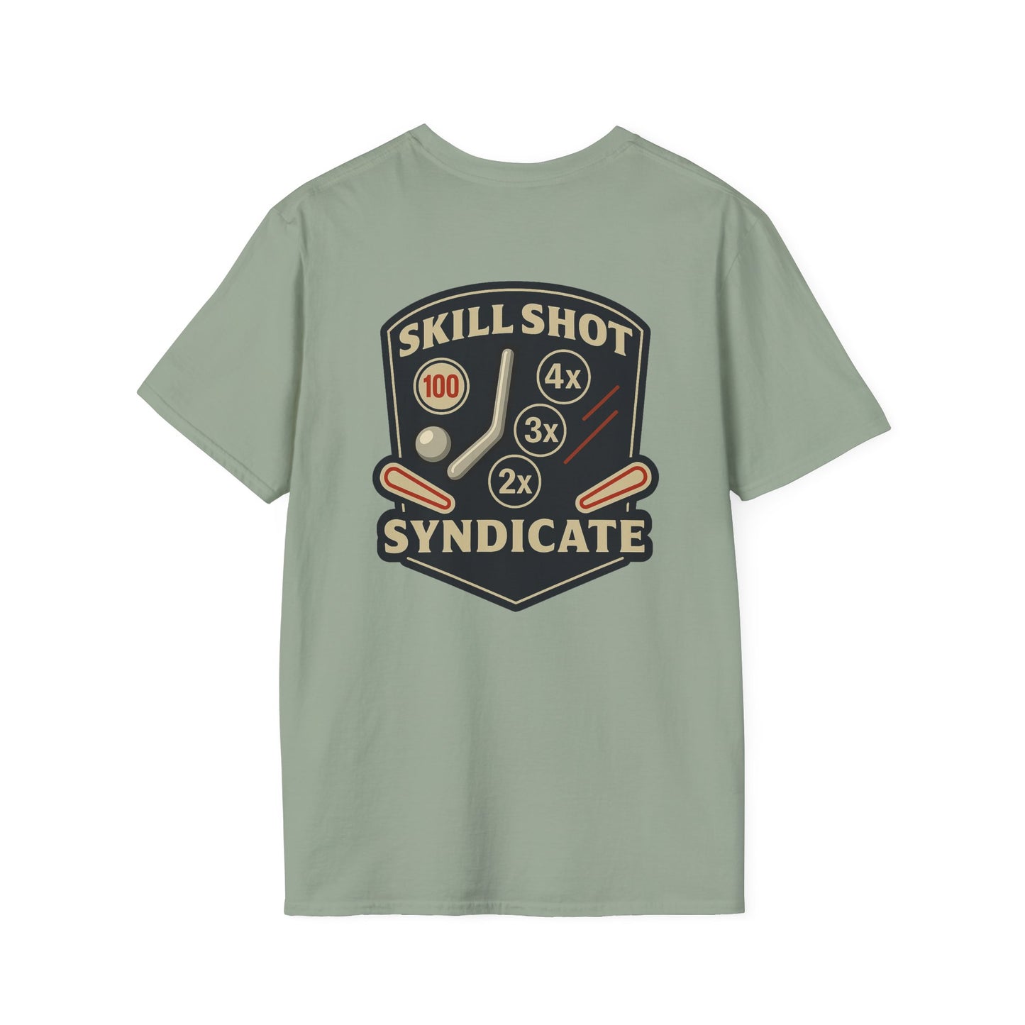 The Pinball Foundry Skill Shot Syndicate, Gaming T-Shirt, Unisex Softstyle T-Shirt, Perfect Gift for Gamers, Casual Wear, Pinball Lover Apparel