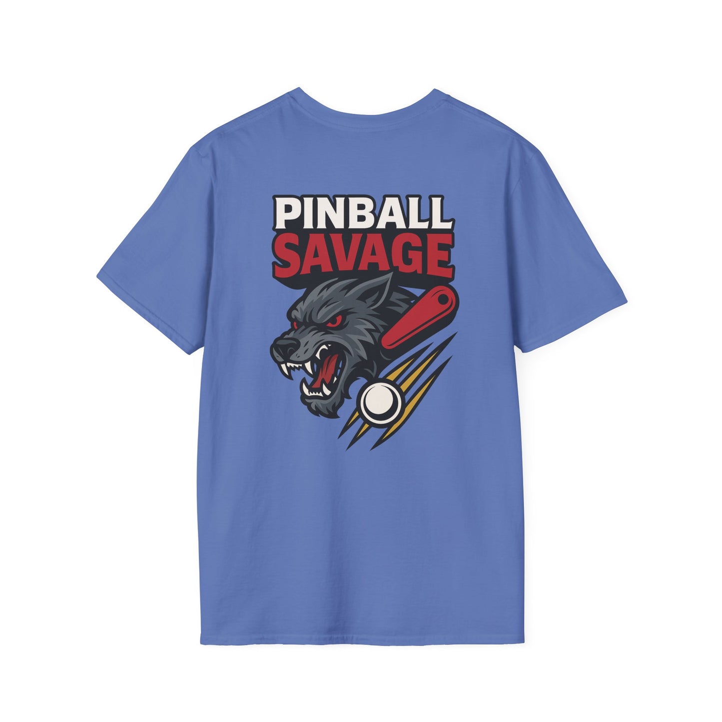 The Pinball Foundry Pinball Savage Beast, Gaming T-Shirt, Unisex Softstyle T-Shirt, Perfect Gift for Gamers, Casual Wear, Pinball Lover Apparel