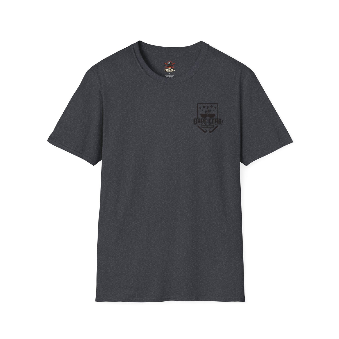 Cape Fear Flipper Club, Gaming T-Shirt, Unisex Softstyle T-Shirt, Perfect Gift for Gamers, Casual Wear, Pinball Lover Apparel