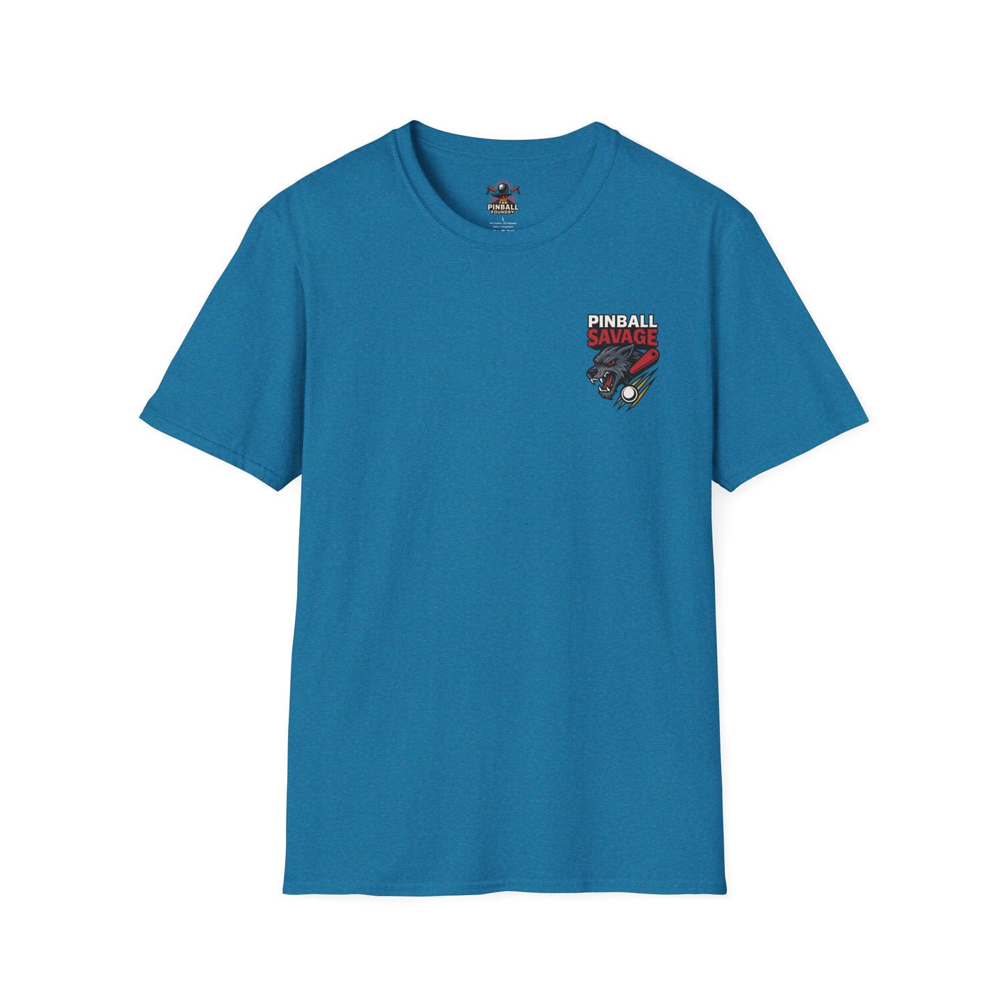 The Pinball Foundry Pinball Savage Beast, Gaming T-Shirt, Unisex Softstyle T-Shirt, Perfect Gift for Gamers, Casual Wear, Pinball Lover Apparel