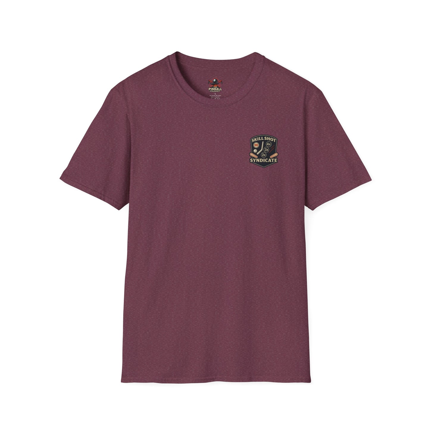 The Pinball Foundry Skill Shot Syndicate, Gaming T-Shirt, Unisex Softstyle T-Shirt, Perfect Gift for Gamers, Casual Wear, Pinball Lover Apparel