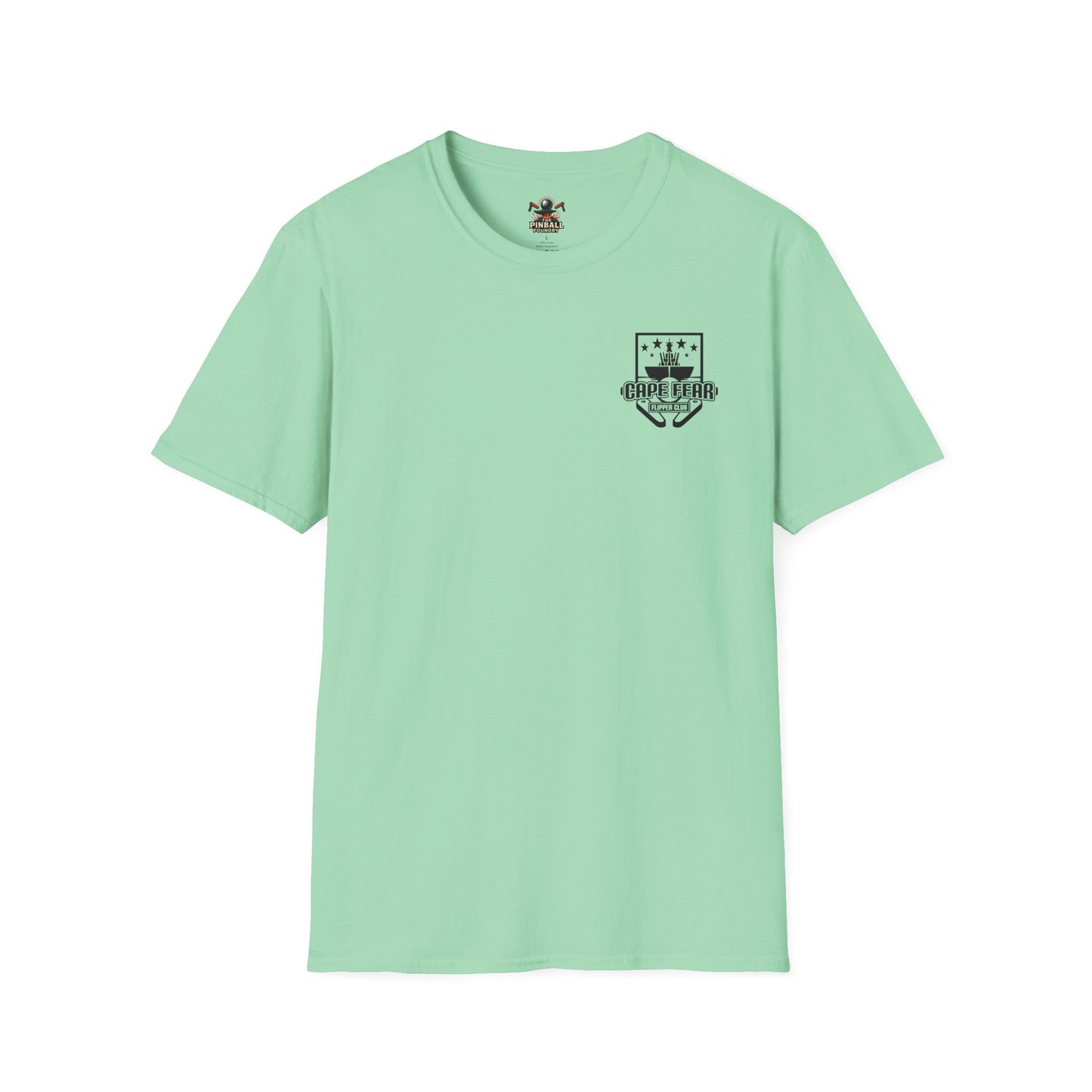 Cape Fear Flipper Club, Gaming T-Shirt, Unisex Softstyle T-Shirt, Perfect Gift for Gamers, Casual Wear, Pinball Lover Apparel