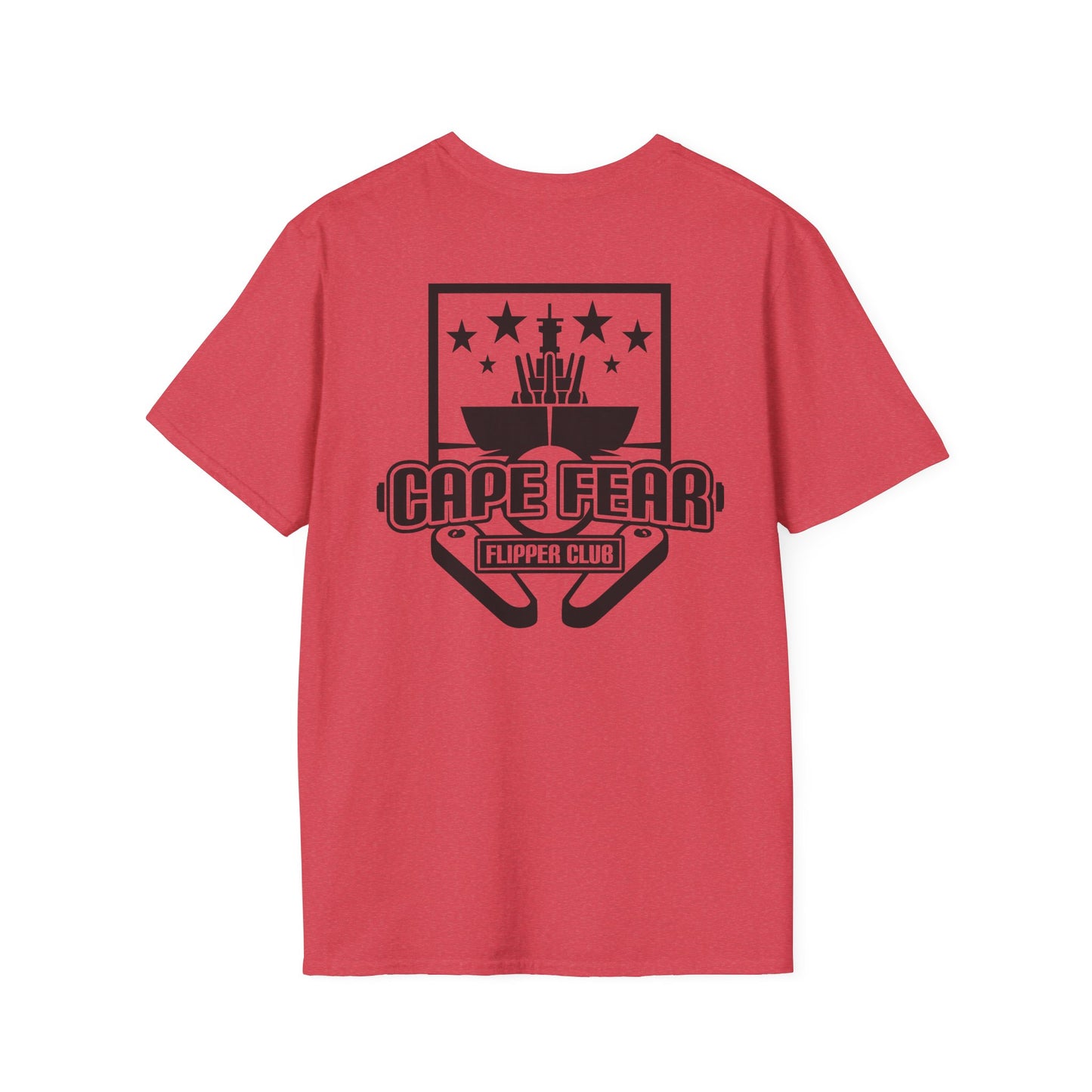 Cape Fear Flipper Club, Gaming T-Shirt, Unisex Softstyle T-Shirt, Perfect Gift for Gamers, Casual Wear, Pinball Lover Apparel