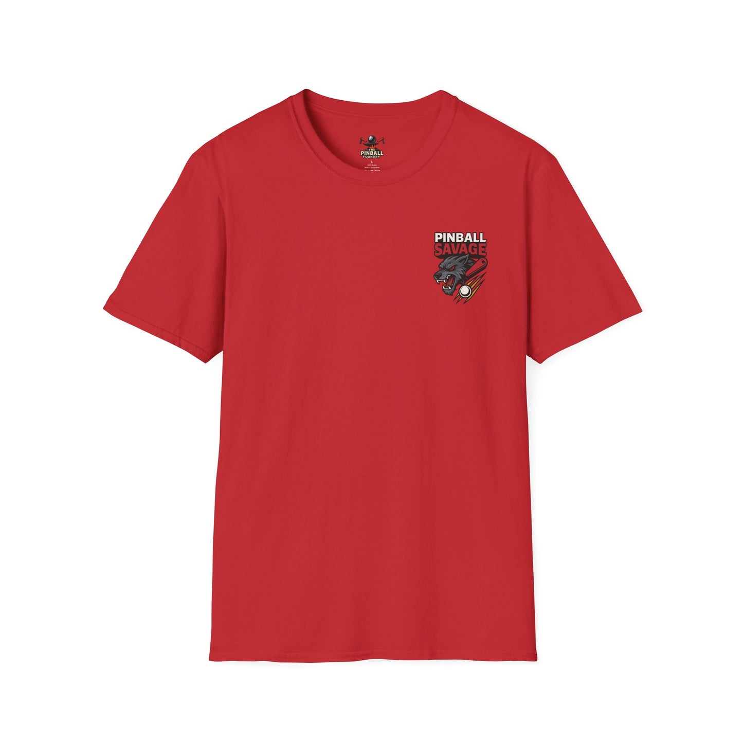 The Pinball Foundry Pinball Savage Beast, Gaming T-Shirt, Unisex Softstyle T-Shirt, Perfect Gift for Gamers, Casual Wear, Pinball Lover Apparel