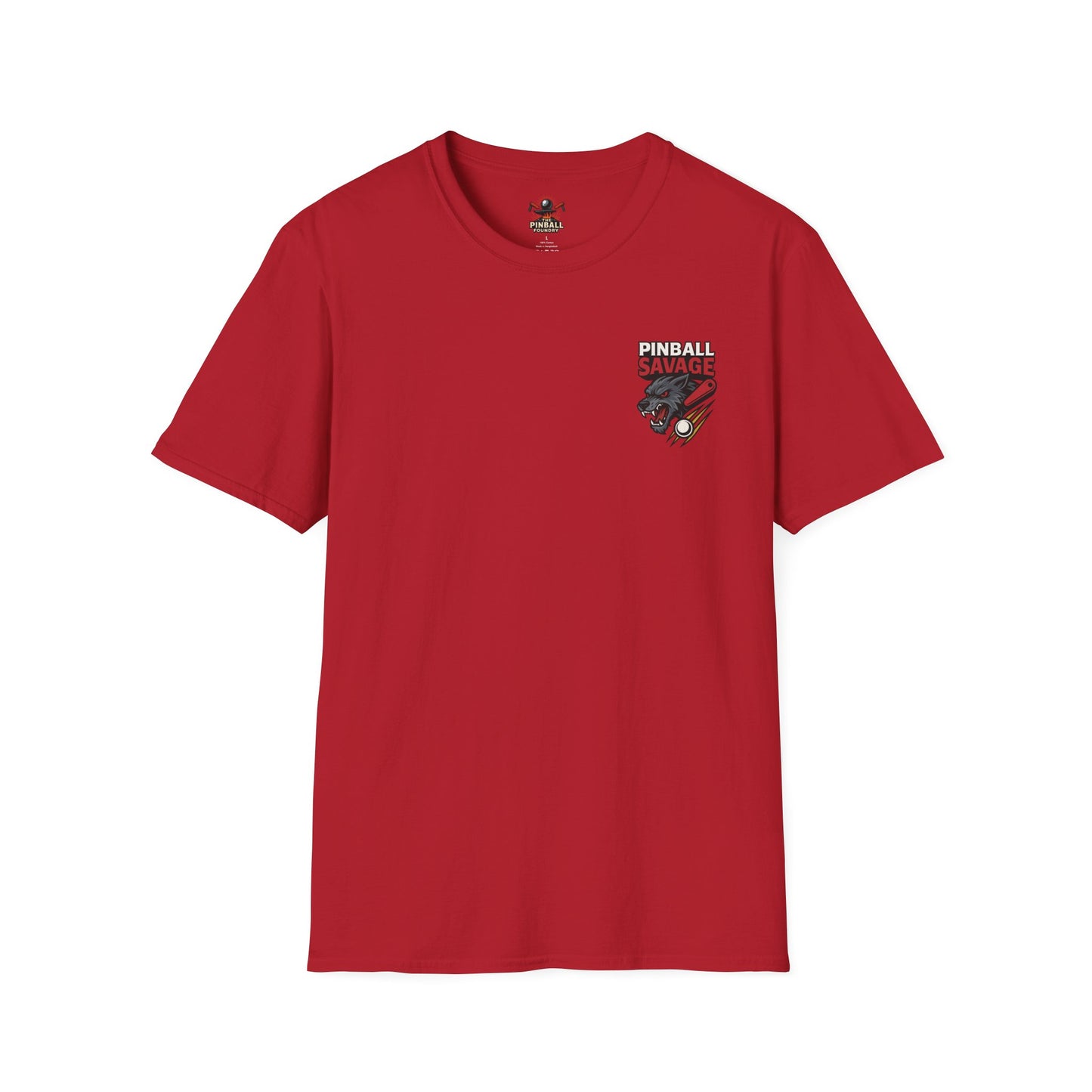 The Pinball Foundry Pinball Savage Beast, Gaming T-Shirt, Unisex Softstyle T-Shirt, Perfect Gift for Gamers, Casual Wear, Pinball Lover Apparel