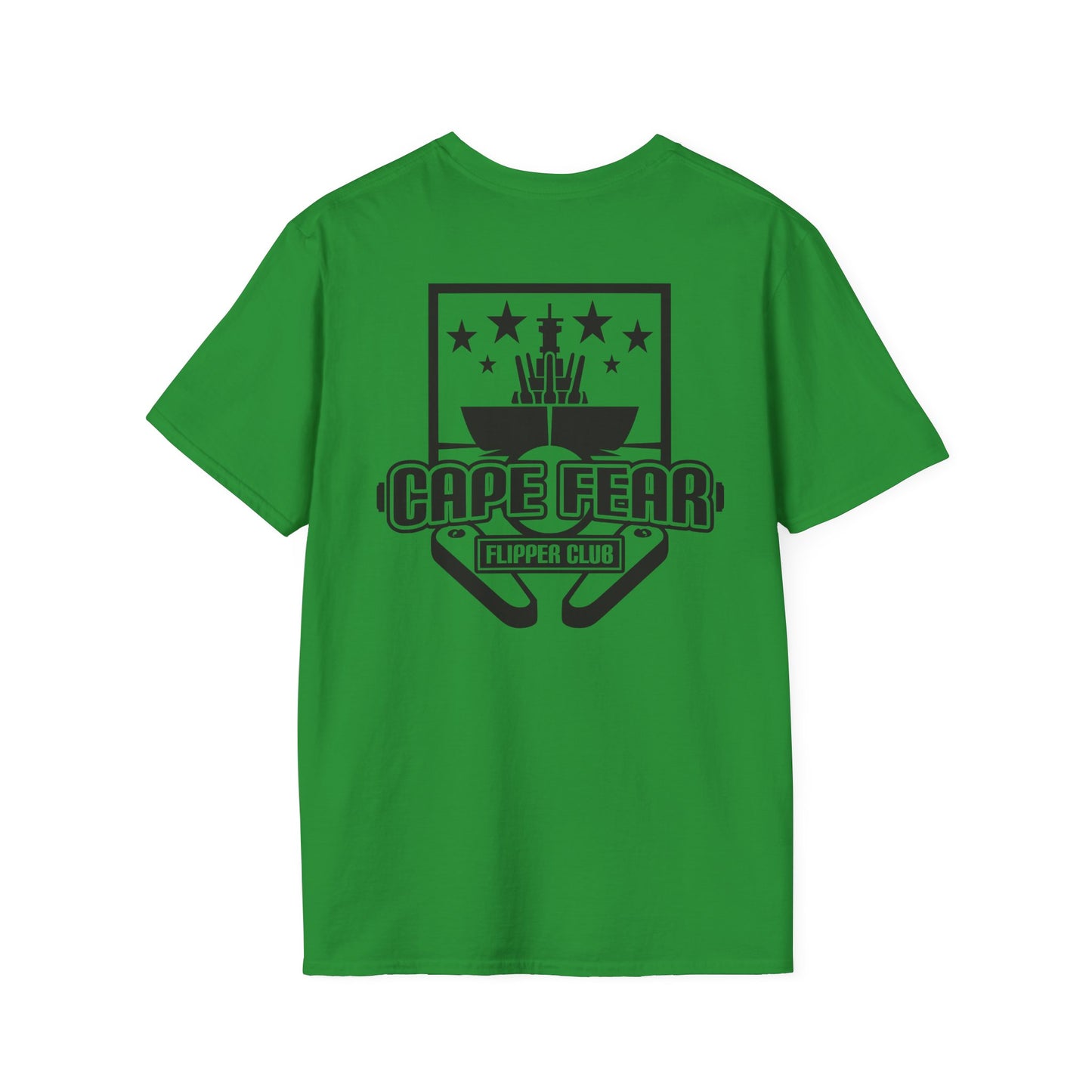 Cape Fear Flipper Club, Gaming T-Shirt, Unisex Softstyle T-Shirt, Perfect Gift for Gamers, Casual Wear, Pinball Lover Apparel