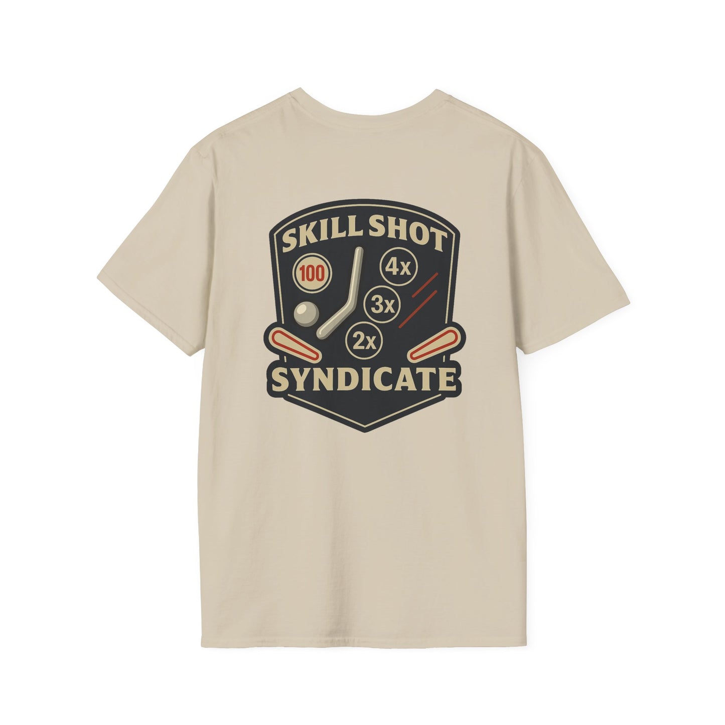 The Pinball Foundry Skill Shot Syndicate, Gaming T-Shirt, Unisex Softstyle T-Shirt, Perfect Gift for Gamers, Casual Wear, Pinball Lover Apparel
