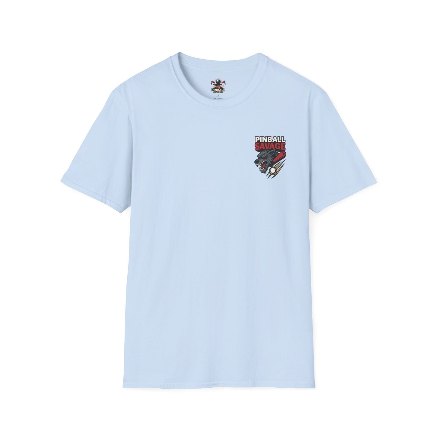 The Pinball Foundry Pinball Savage Beast, Gaming T-Shirt, Unisex Softstyle T-Shirt, Perfect Gift for Gamers, Casual Wear, Pinball Lover Apparel