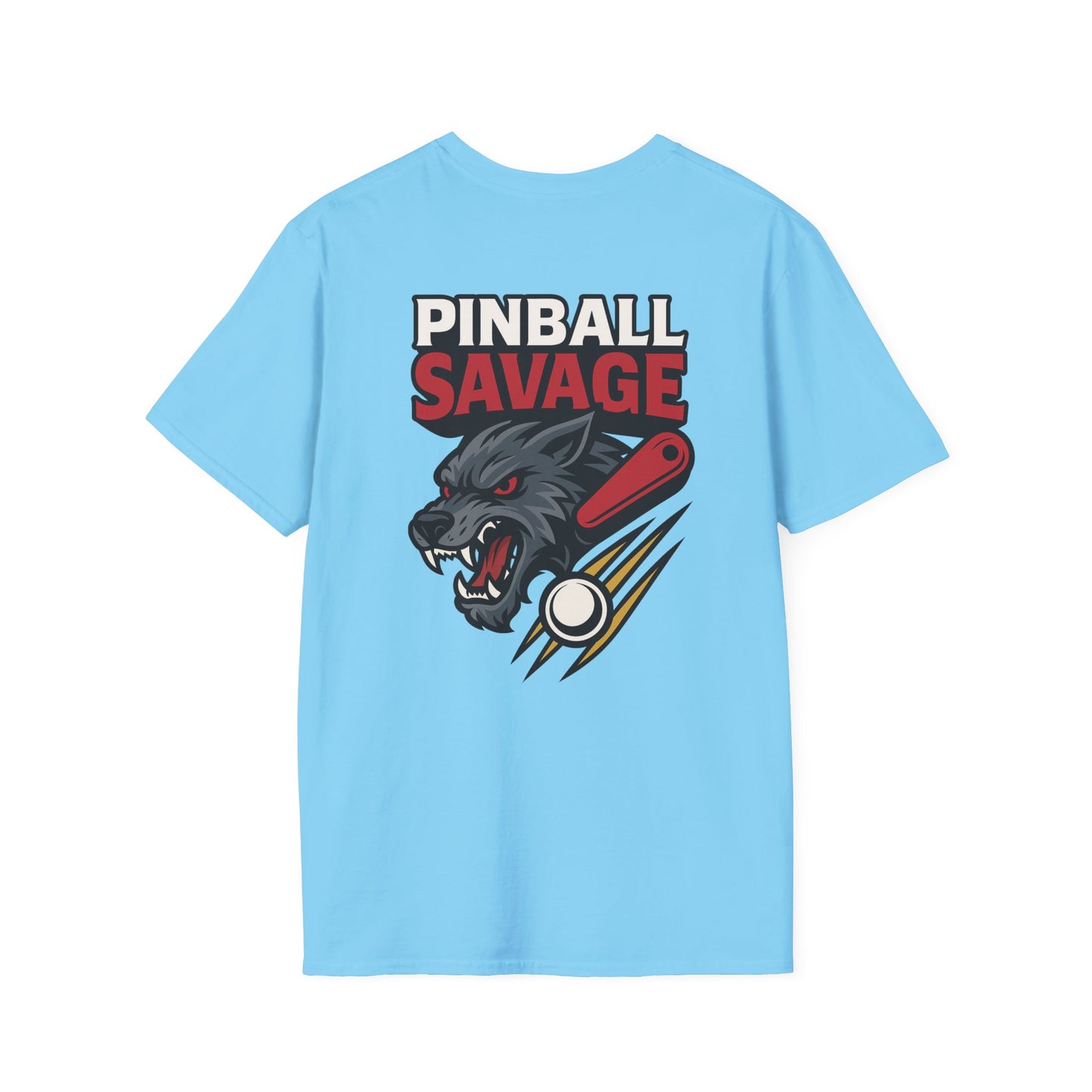 The Pinball Foundry Pinball Savage Beast, Gaming T-Shirt, Unisex Softstyle T-Shirt, Perfect Gift for Gamers, Casual Wear, Pinball Lover Apparel