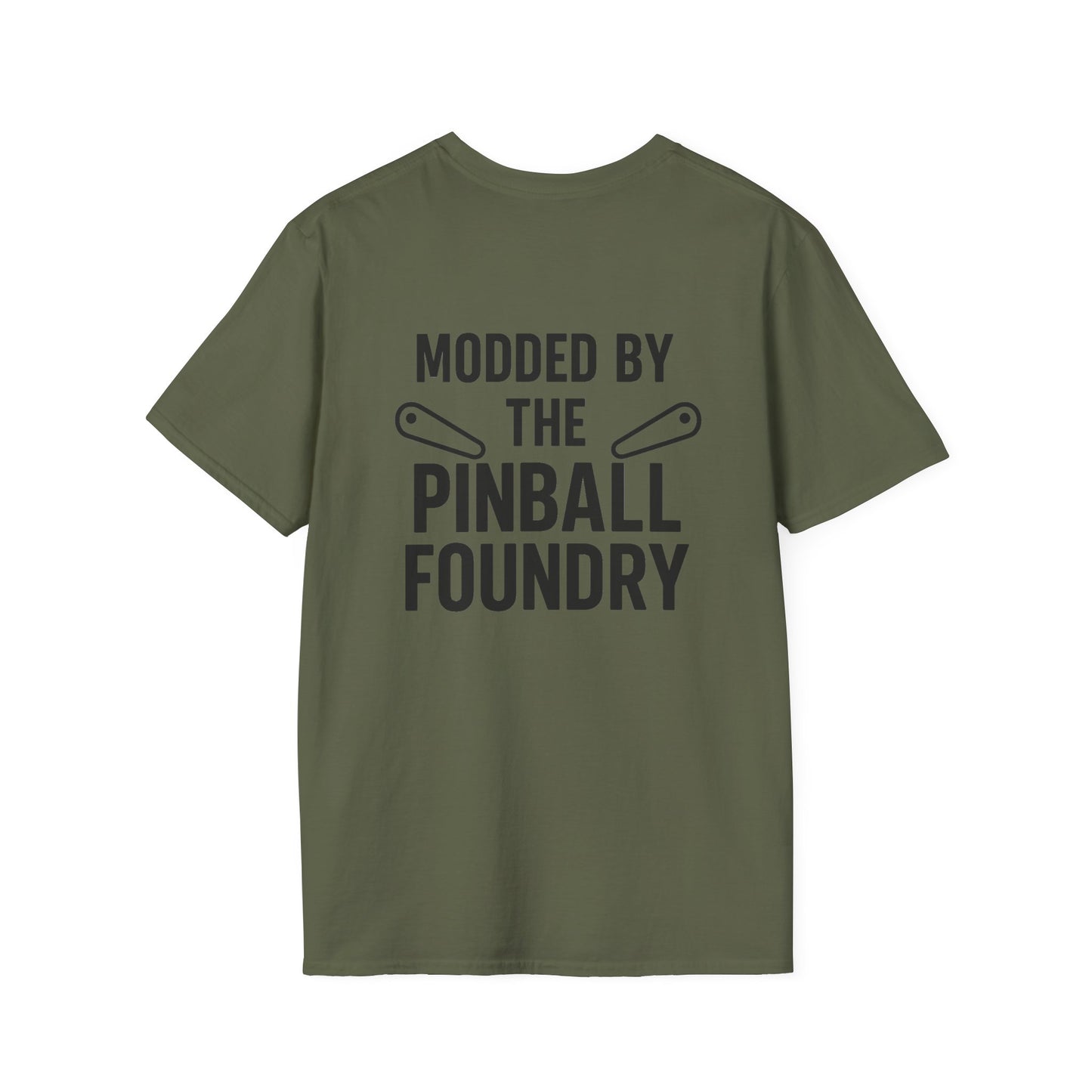 The Pinball Foundry Modded By Pinball Foundry, Gaming T-Shirt, Unisex Softstyle T-Shirt, Perfect Gift for Gamers, Casual Wear, Pinball Lover Apparel