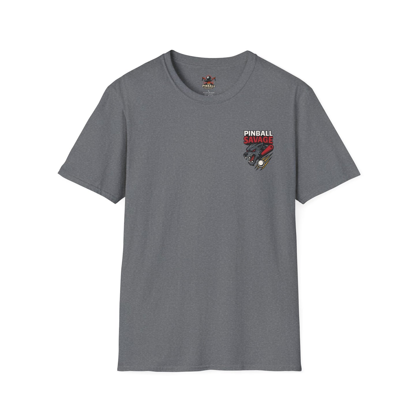 The Pinball Foundry Pinball Savage Beast, Gaming T-Shirt, Unisex Softstyle T-Shirt, Perfect Gift for Gamers, Casual Wear, Pinball Lover Apparel