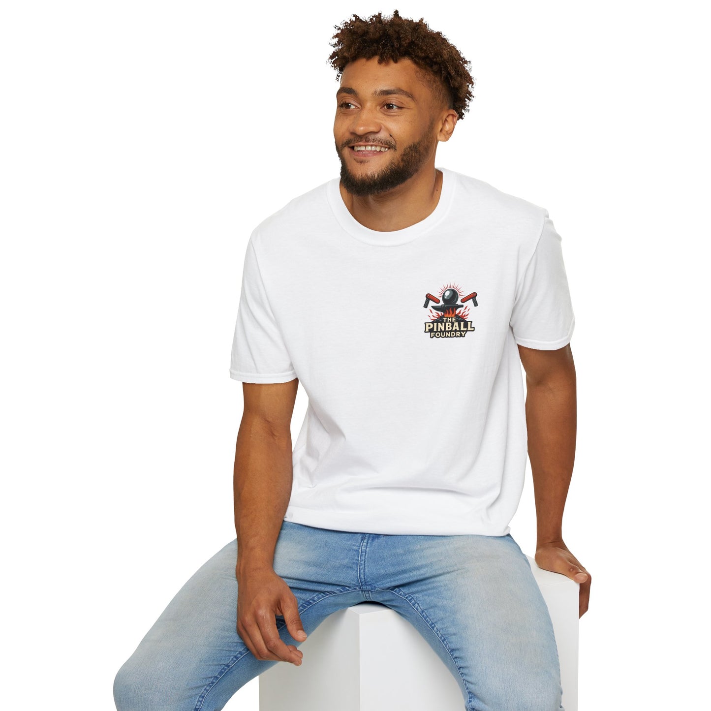 The Pinball Foundry Modded By Pinball Foundry, Gaming T-Shirt, Unisex Softstyle T-Shirt, Perfect Gift for Gamers, Casual Wear, Pinball Lover Apparel