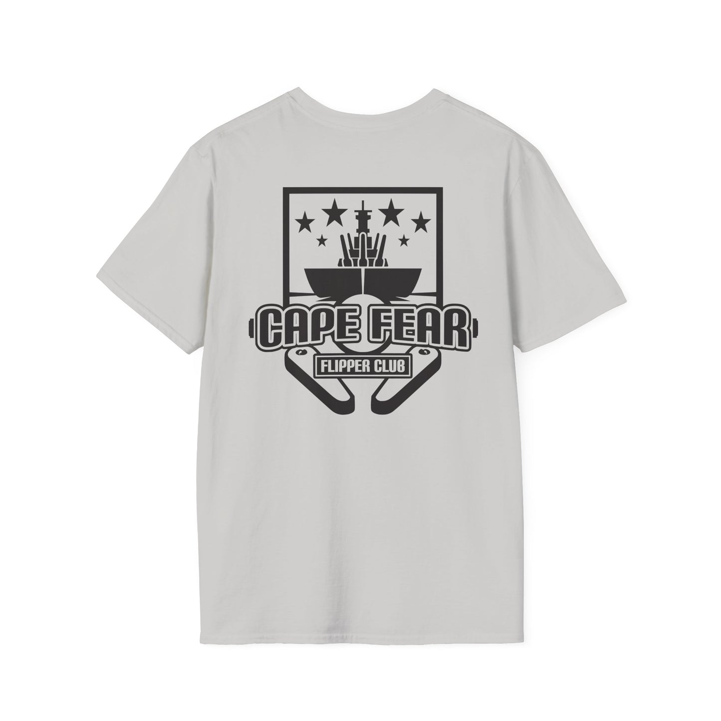 Cape Fear Flipper Club, Gaming T-Shirt, Unisex Softstyle T-Shirt, Perfect Gift for Gamers, Casual Wear, Pinball Lover Apparel