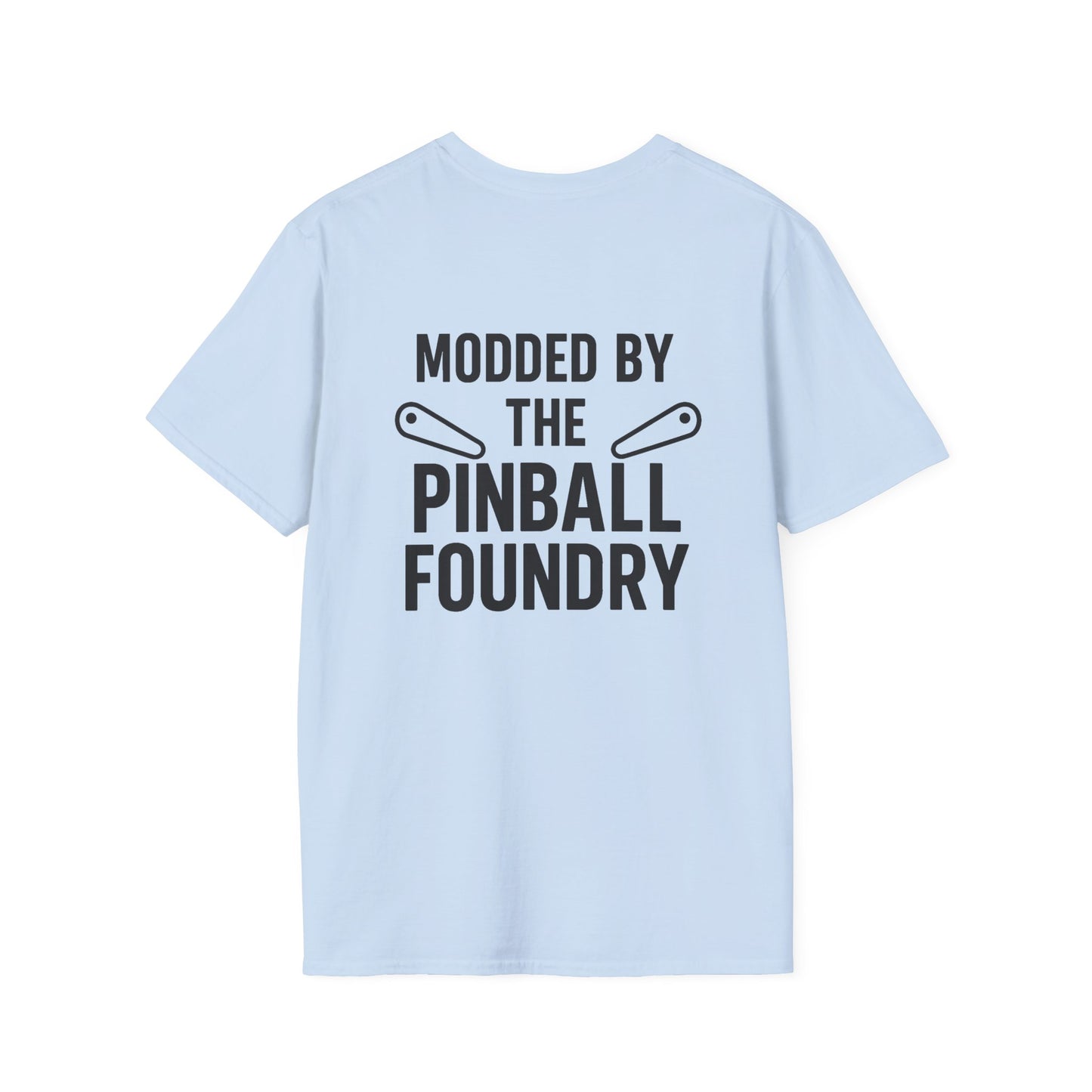 The Pinball Foundry Modded By Pinball Foundry, Gaming T-Shirt, Unisex Softstyle T-Shirt, Perfect Gift for Gamers, Casual Wear, Pinball Lover Apparel