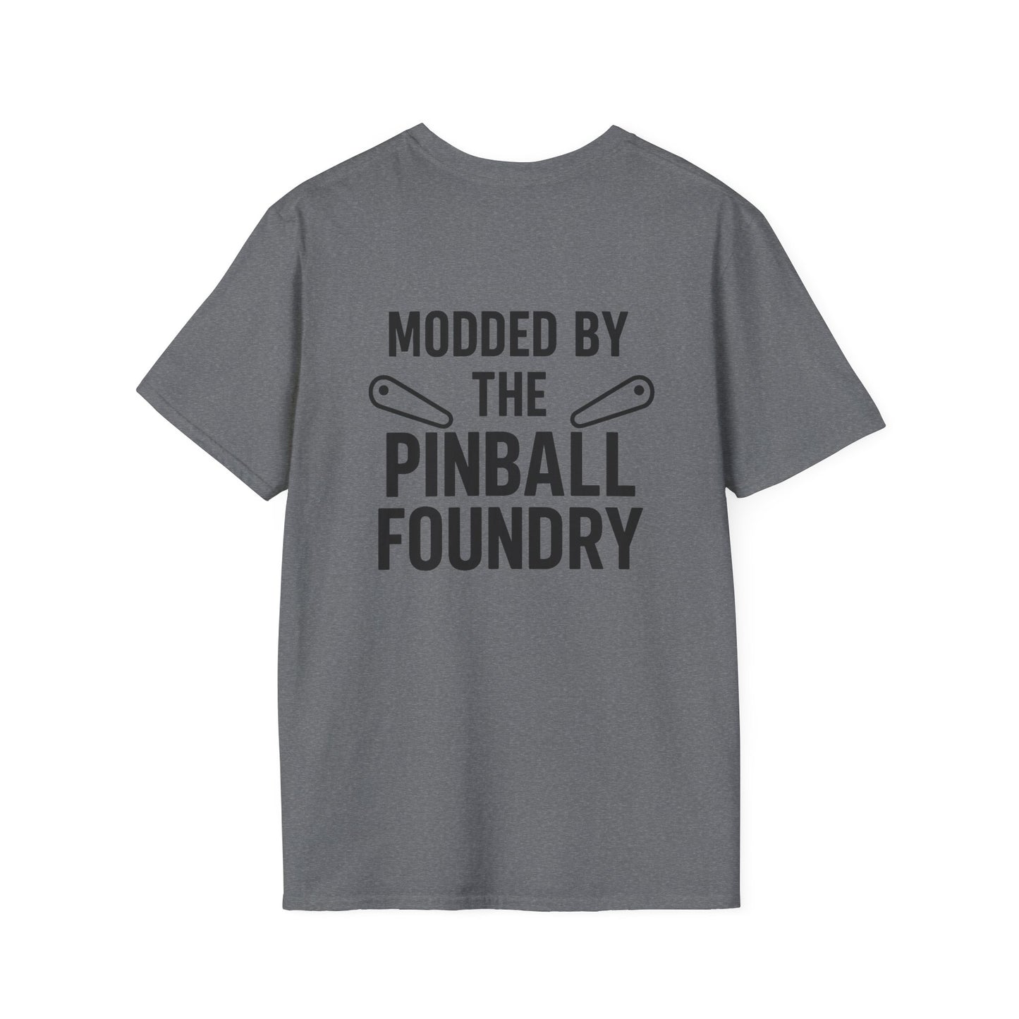 The Pinball Foundry Modded By Pinball Foundry, Gaming T-Shirt, Unisex Softstyle T-Shirt, Perfect Gift for Gamers, Casual Wear, Pinball Lover Apparel