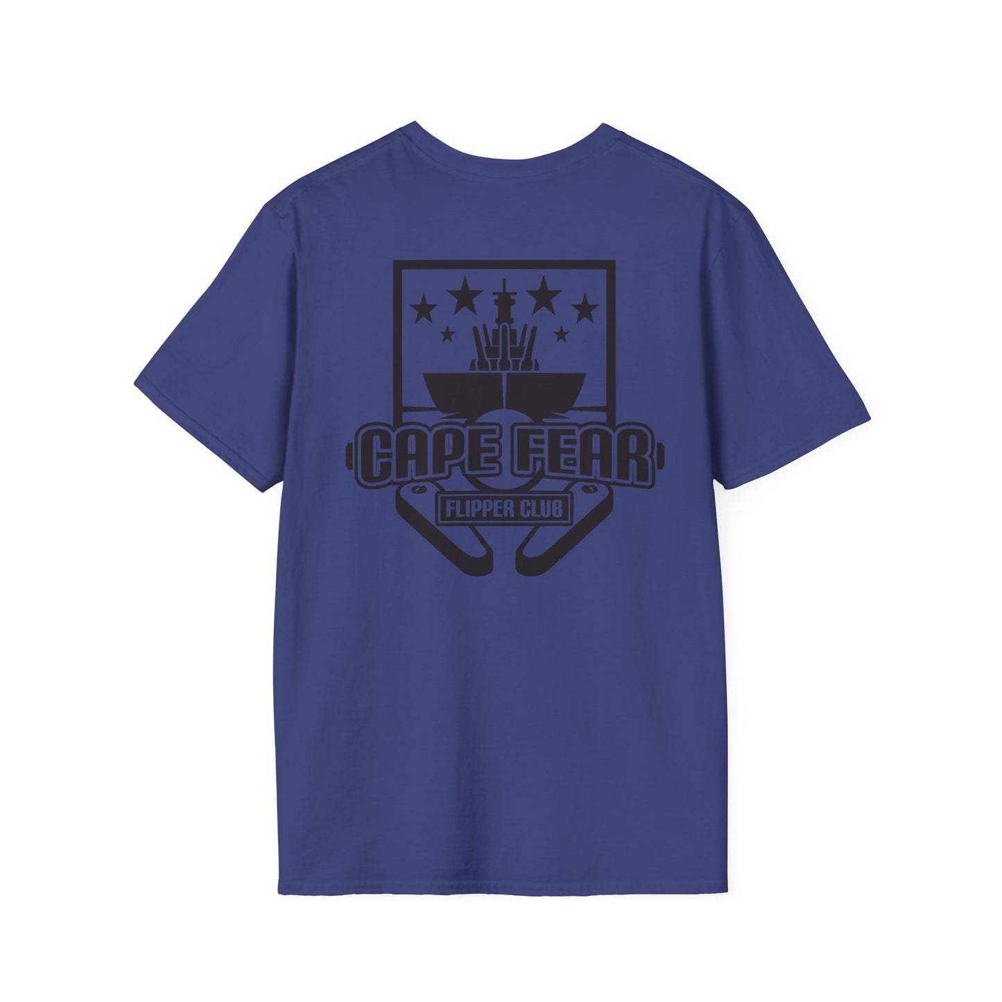 Cape Fear Flipper Club, Gaming T-Shirt, Unisex Softstyle T-Shirt, Perfect Gift for Gamers, Casual Wear, Pinball Lover Apparel