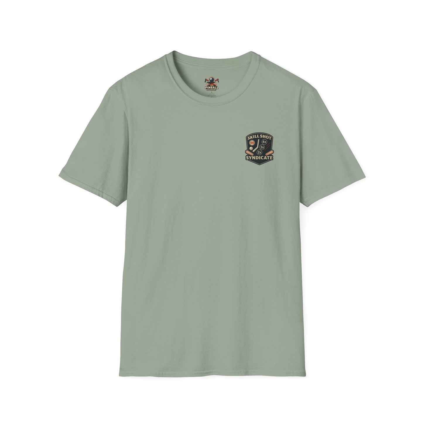 The Pinball Foundry Skill Shot Syndicate, Gaming T-Shirt, Unisex Softstyle T-Shirt, Perfect Gift for Gamers, Casual Wear, Pinball Lover Apparel