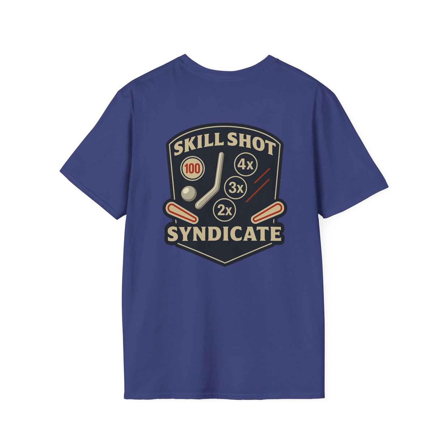 The Pinball Foundry Skill Shot Syndicate, Gaming T-Shirt, Unisex Softstyle T-Shirt, Perfect Gift for Gamers, Casual Wear, Pinball Lover Apparel
