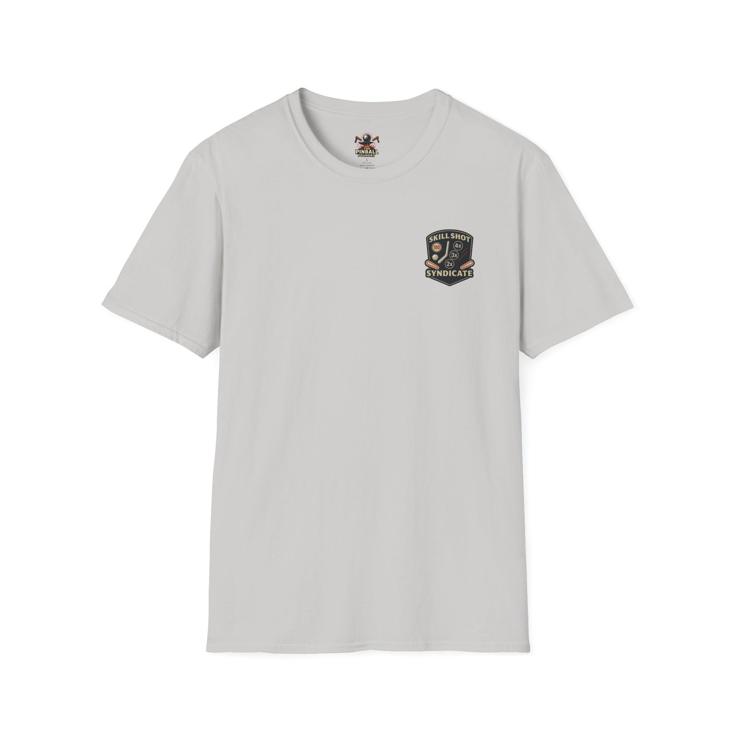 The Pinball Foundry Skill Shot Syndicate, Gaming T-Shirt, Unisex Softstyle T-Shirt, Perfect Gift for Gamers, Casual Wear, Pinball Lover Apparel