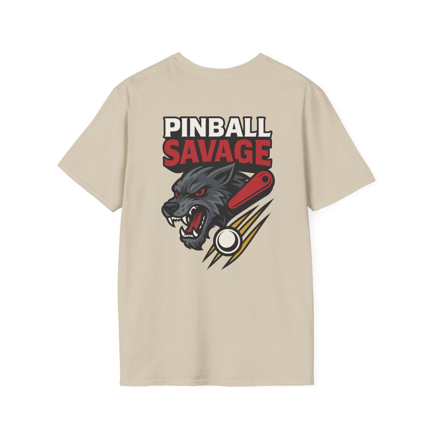 The Pinball Foundry Pinball Savage Beast, Gaming T-Shirt, Unisex Softstyle T-Shirt, Perfect Gift for Gamers, Casual Wear, Pinball Lover Apparel