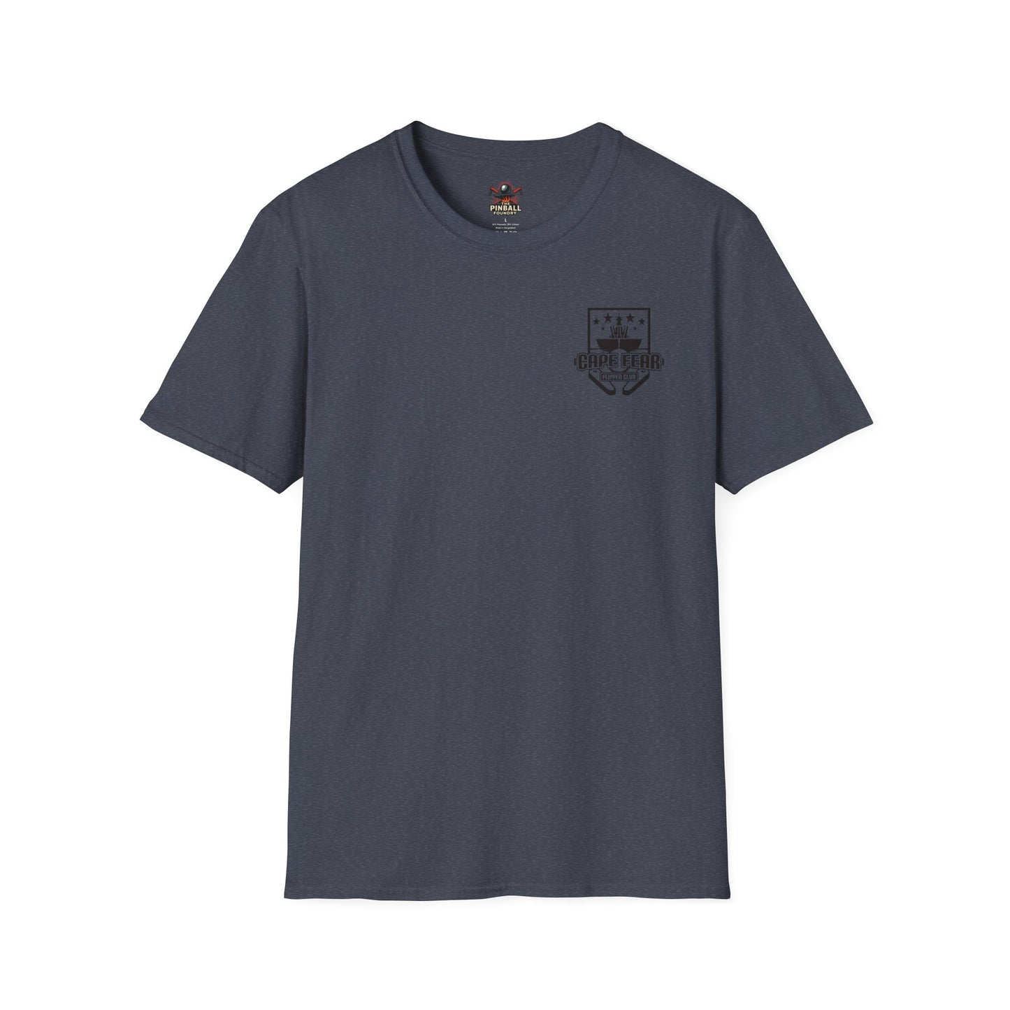 Cape Fear Flipper Club, Gaming T-Shirt, Unisex Softstyle T-Shirt, Perfect Gift for Gamers, Casual Wear, Pinball Lover Apparel