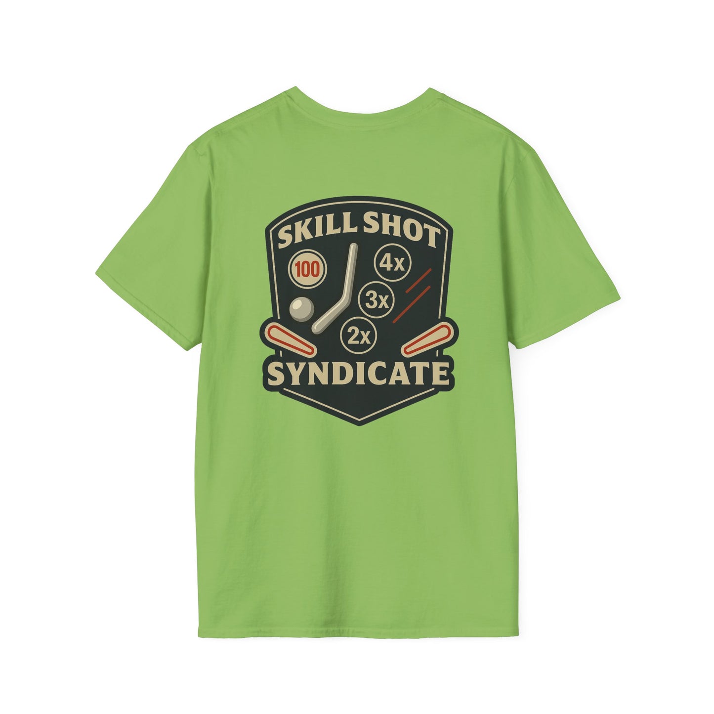 The Pinball Foundry Skill Shot Syndicate, Gaming T-Shirt, Unisex Softstyle T-Shirt, Perfect Gift for Gamers, Casual Wear, Pinball Lover Apparel