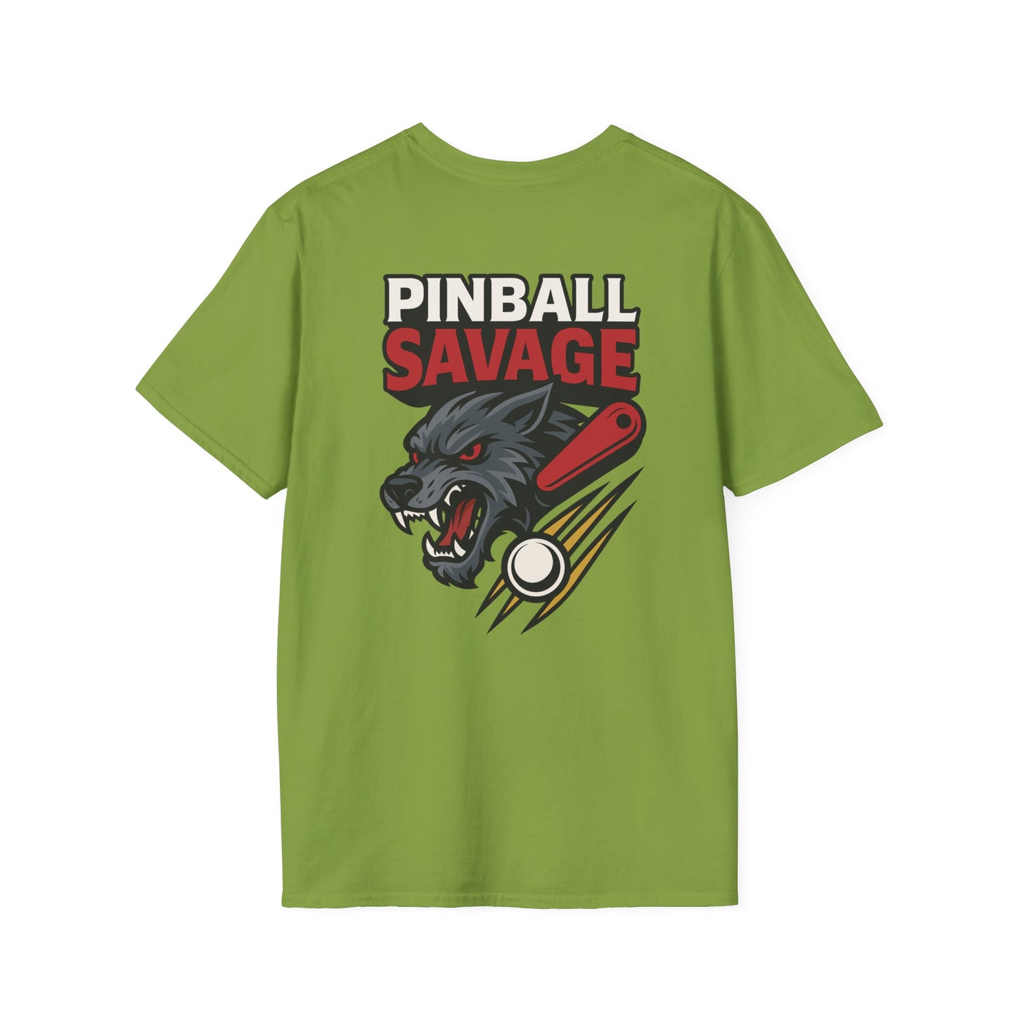 The Pinball Foundry Pinball Savage Beast, Gaming T-Shirt, Unisex Softstyle T-Shirt, Perfect Gift for Gamers, Casual Wear, Pinball Lover Apparel