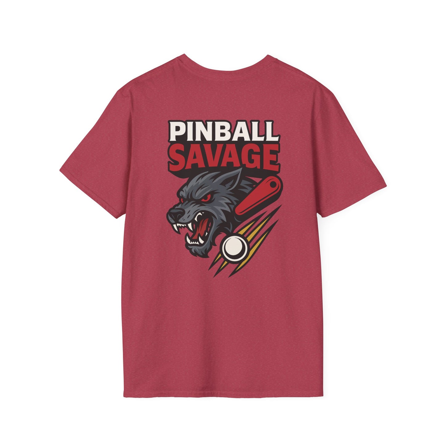 The Pinball Foundry Pinball Savage Beast, Gaming T-Shirt, Unisex Softstyle T-Shirt, Perfect Gift for Gamers, Casual Wear, Pinball Lover Apparel