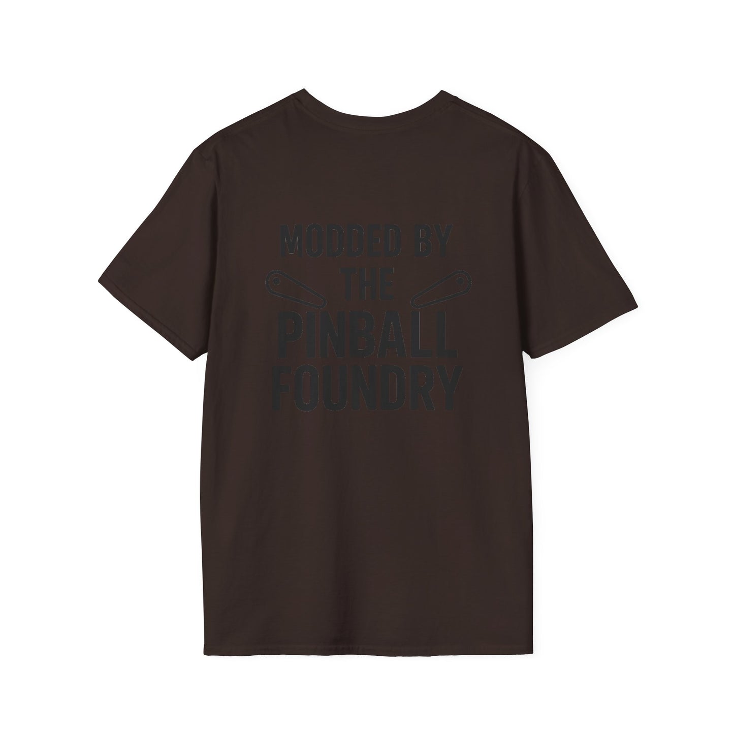 The Pinball Foundry Modded By Pinball Foundry, Gaming T-Shirt, Unisex Softstyle T-Shirt, Perfect Gift for Gamers, Casual Wear, Pinball Lover Apparel
