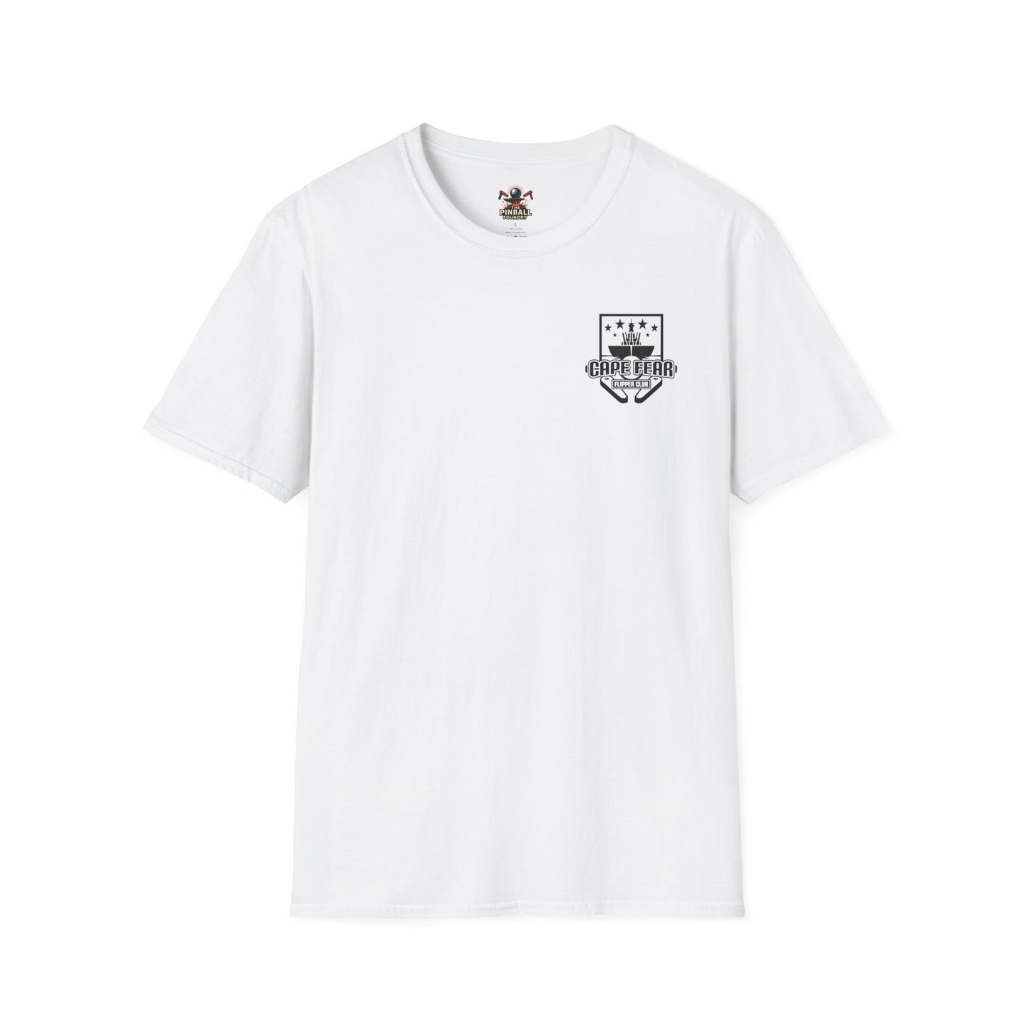 Cape Fear Flipper Club, Gaming T-Shirt, Unisex Softstyle T-Shirt, Perfect Gift for Gamers, Casual Wear, Pinball Lover Apparel