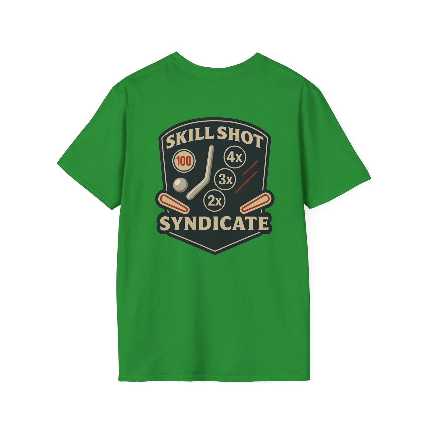 The Pinball Foundry Skill Shot Syndicate, Gaming T-Shirt, Unisex Softstyle T-Shirt, Perfect Gift for Gamers, Casual Wear, Pinball Lover Apparel