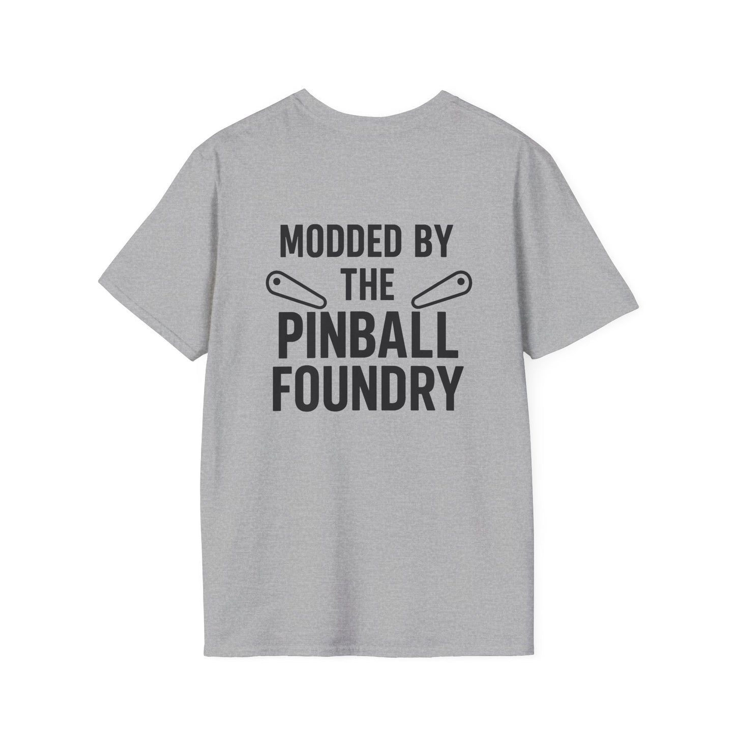 The Pinball Foundry Modded By Pinball Foundry, Gaming T-Shirt, Unisex Softstyle T-Shirt, Perfect Gift for Gamers, Casual Wear, Pinball Lover Apparel