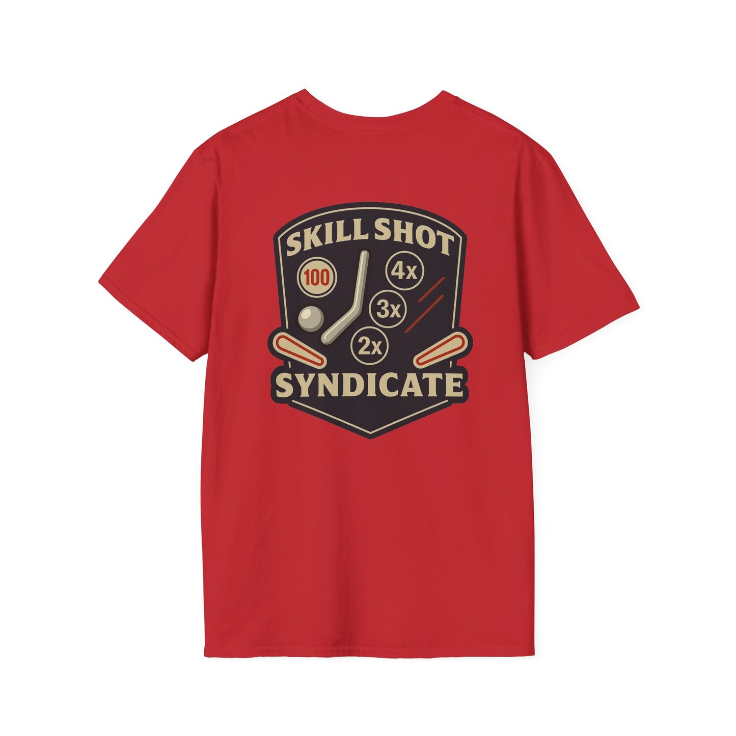 The Pinball Foundry Skill Shot Syndicate, Gaming T-Shirt, Unisex Softstyle T-Shirt, Perfect Gift for Gamers, Casual Wear, Pinball Lover Apparel