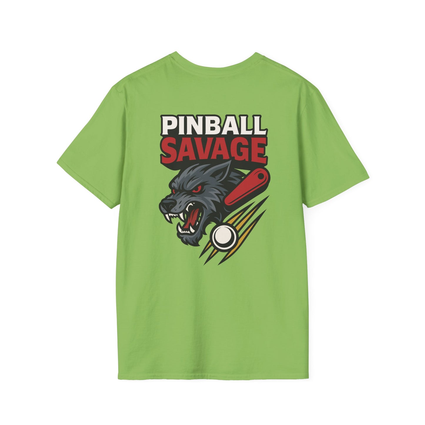 The Pinball Foundry Pinball Savage Beast, Gaming T-Shirt, Unisex Softstyle T-Shirt, Perfect Gift for Gamers, Casual Wear, Pinball Lover Apparel