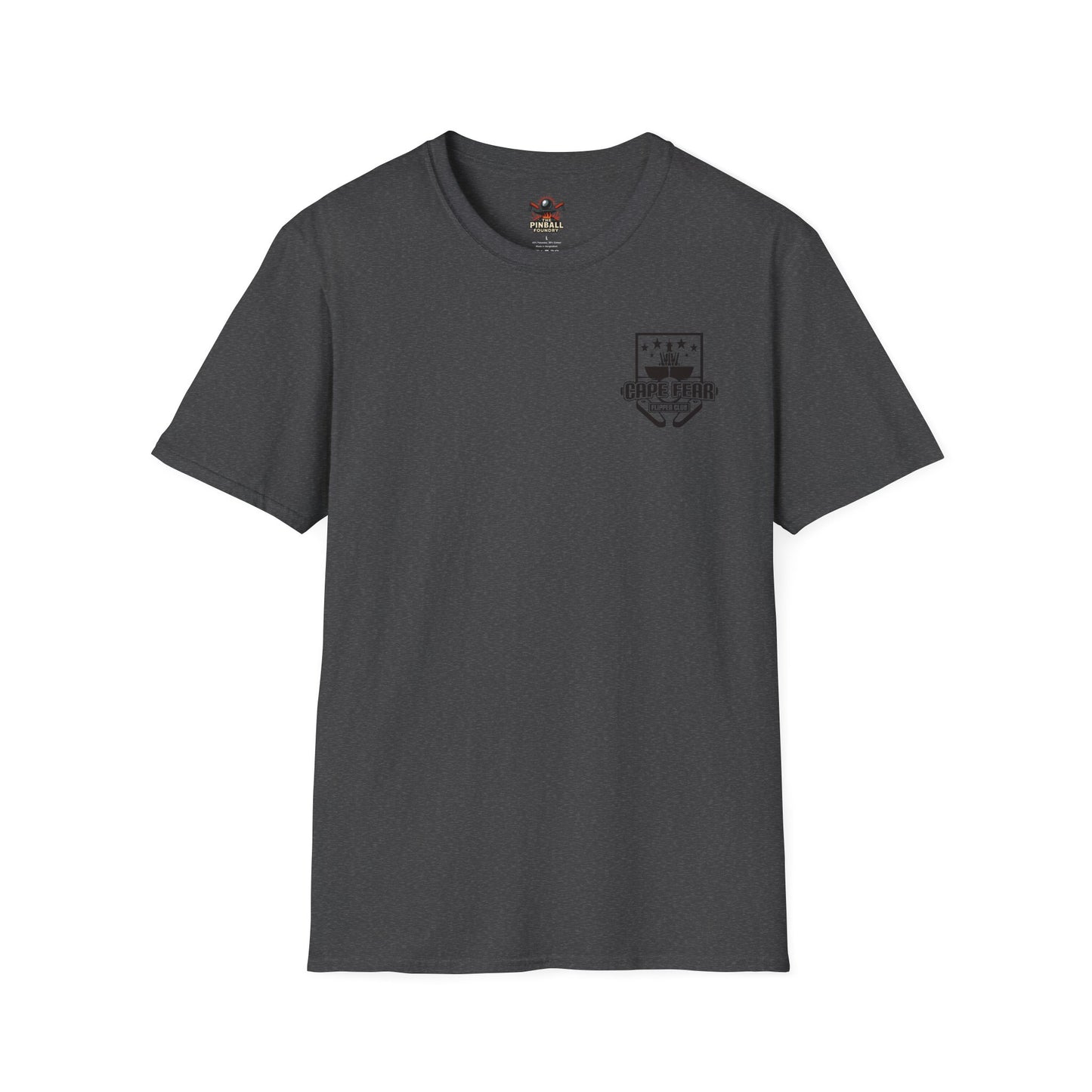 Cape Fear Flipper Club, Gaming T-Shirt, Unisex Softstyle T-Shirt, Perfect Gift for Gamers, Casual Wear, Pinball Lover Apparel