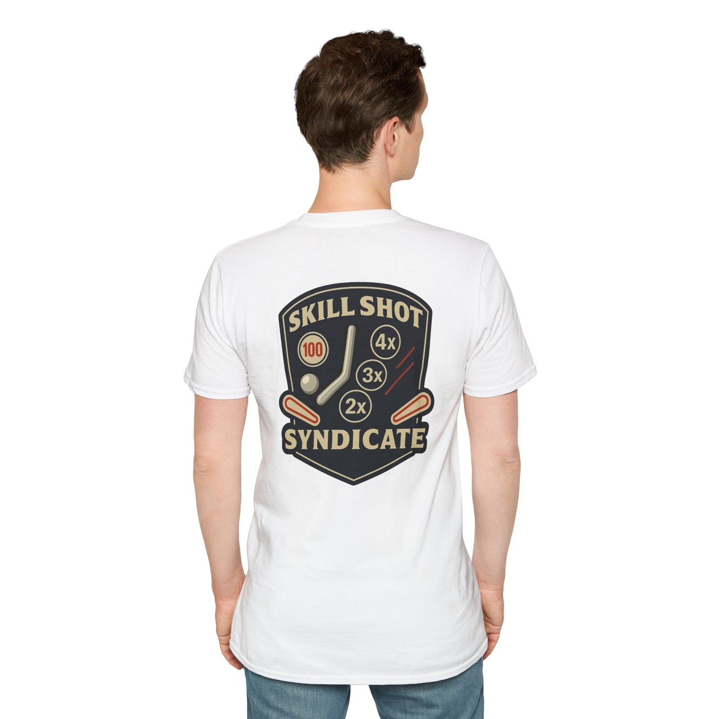 The Pinball Foundry Skill Shot Syndicate, Gaming T-Shirt, Unisex Softstyle T-Shirt, Perfect Gift for Gamers, Casual Wear, Pinball Lover Apparel