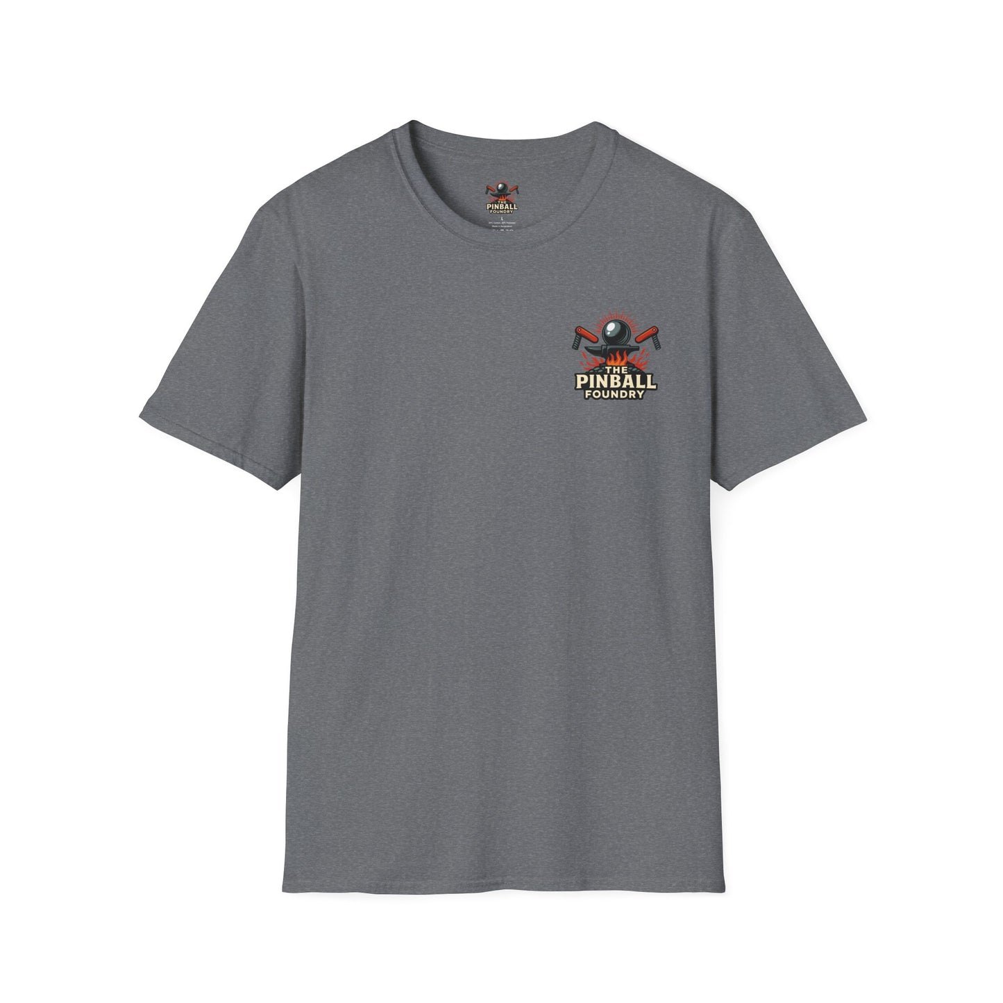 The Pinball Foundry Modded By Pinball Foundry, Gaming T-Shirt, Unisex Softstyle T-Shirt, Perfect Gift for Gamers, Casual Wear, Pinball Lover Apparel