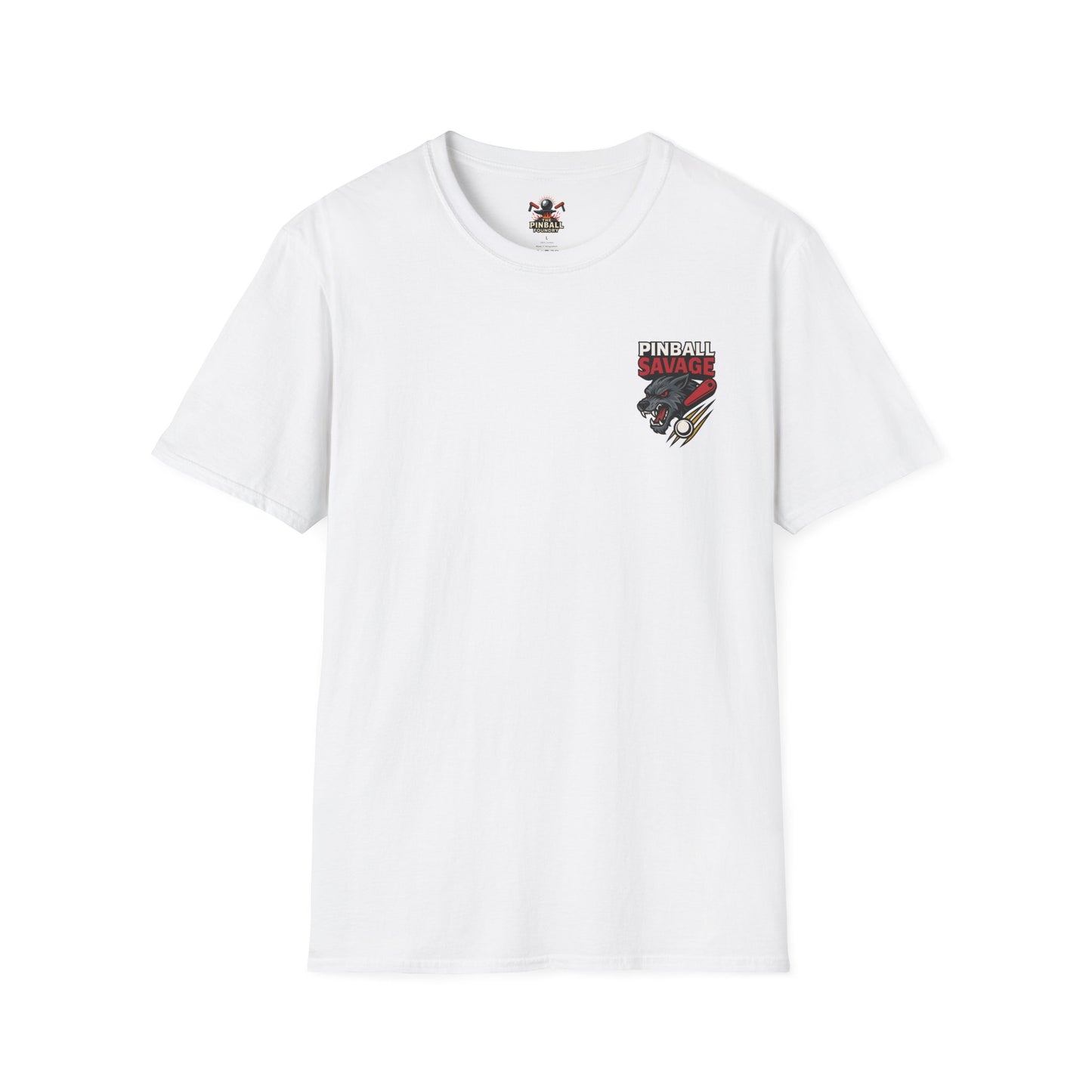 The Pinball Foundry Pinball Savage Beast, Gaming T-Shirt, Unisex Softstyle T-Shirt, Perfect Gift for Gamers, Casual Wear, Pinball Lover Apparel