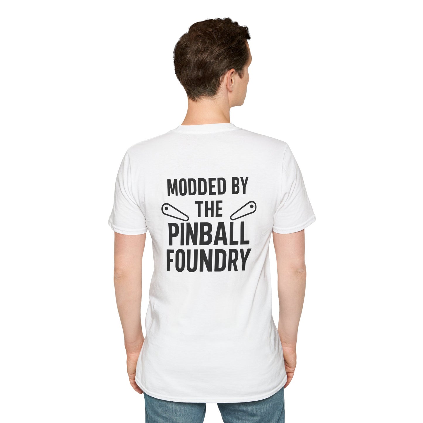 The Pinball Foundry Modded By Pinball Foundry, Gaming T-Shirt, Unisex Softstyle T-Shirt, Perfect Gift for Gamers, Casual Wear, Pinball Lover Apparel