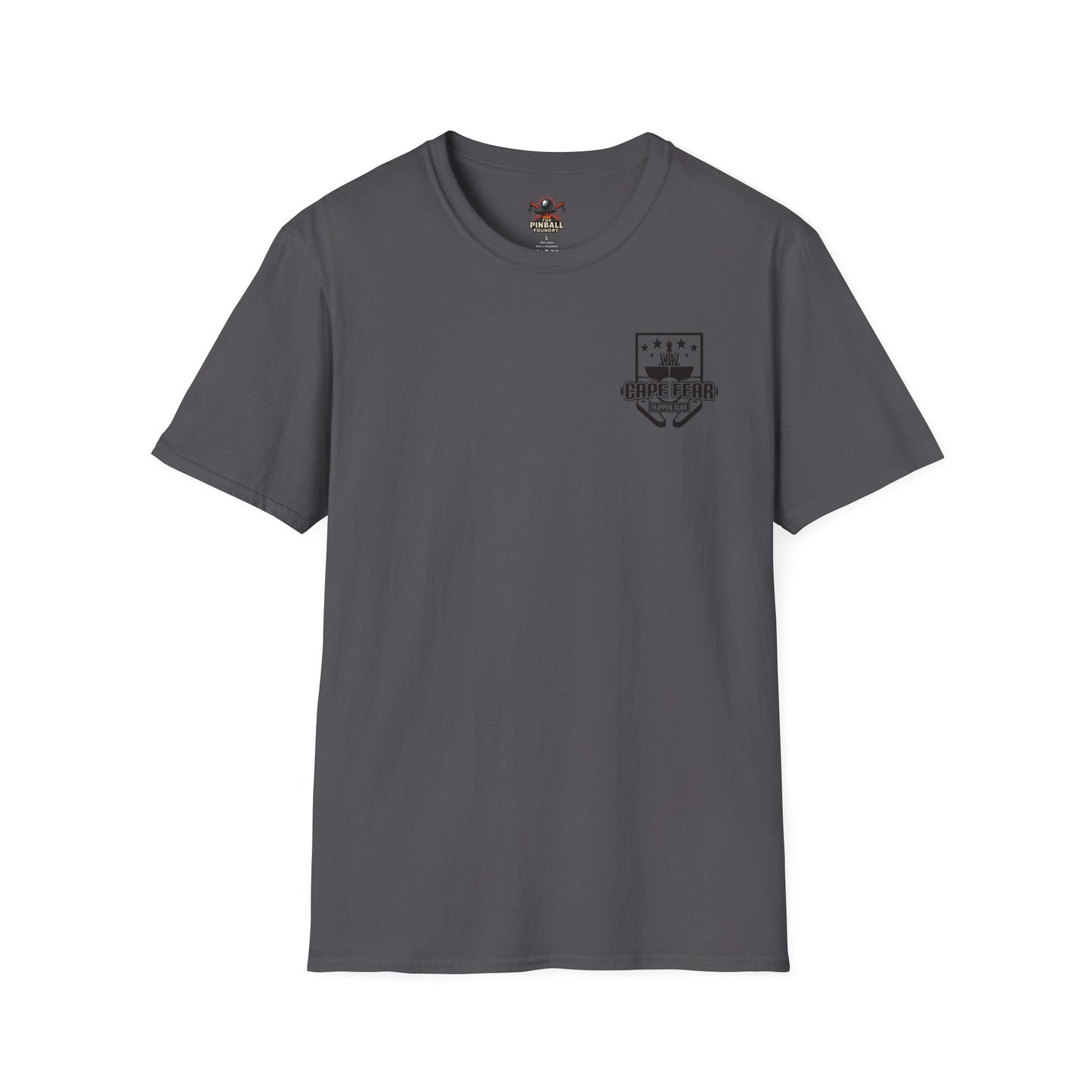 Cape Fear Flipper Club, Gaming T-Shirt, Unisex Softstyle T-Shirt, Perfect Gift for Gamers, Casual Wear, Pinball Lover Apparel