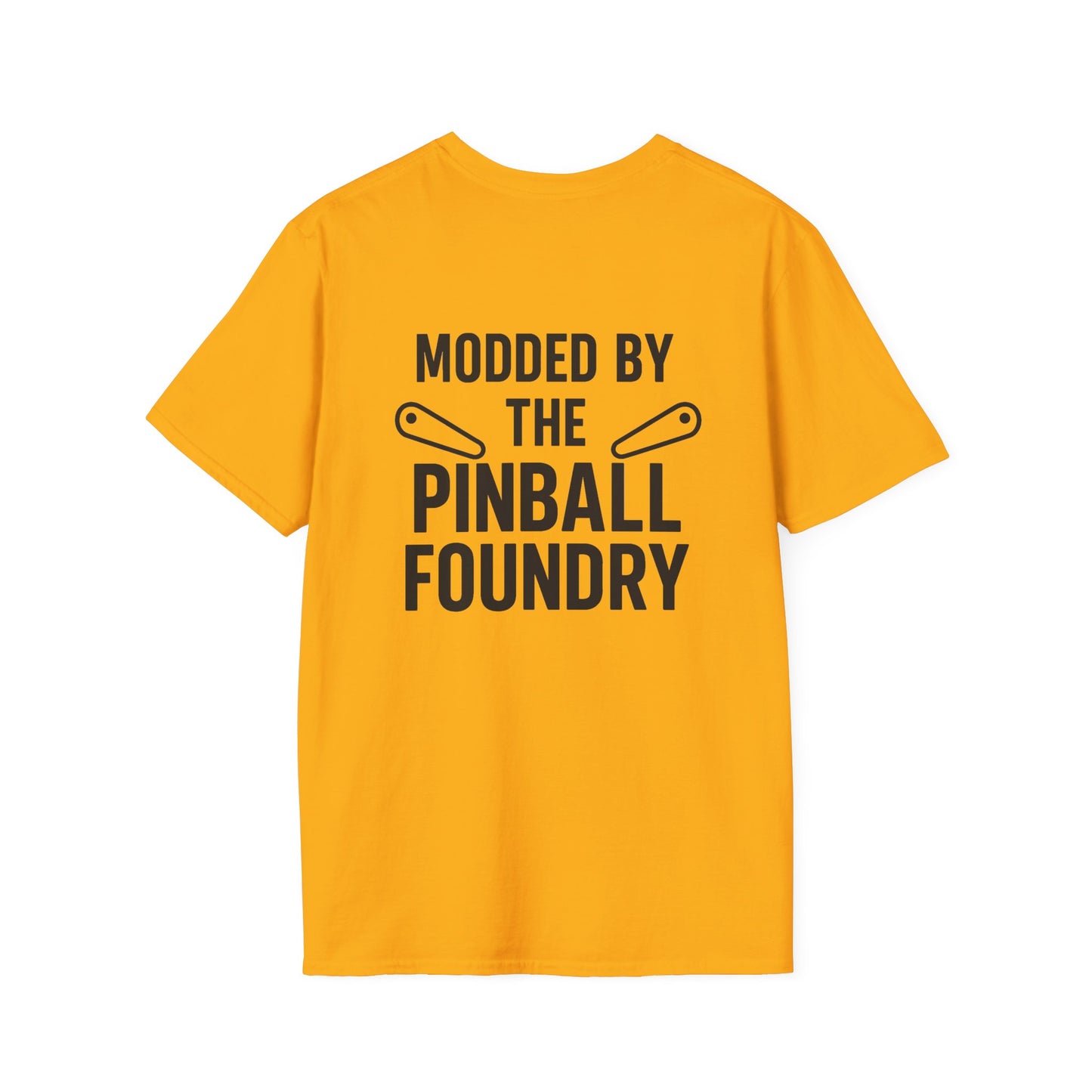 The Pinball Foundry Modded By Pinball Foundry, Gaming T-Shirt, Unisex Softstyle T-Shirt, Perfect Gift for Gamers, Casual Wear, Pinball Lover Apparel