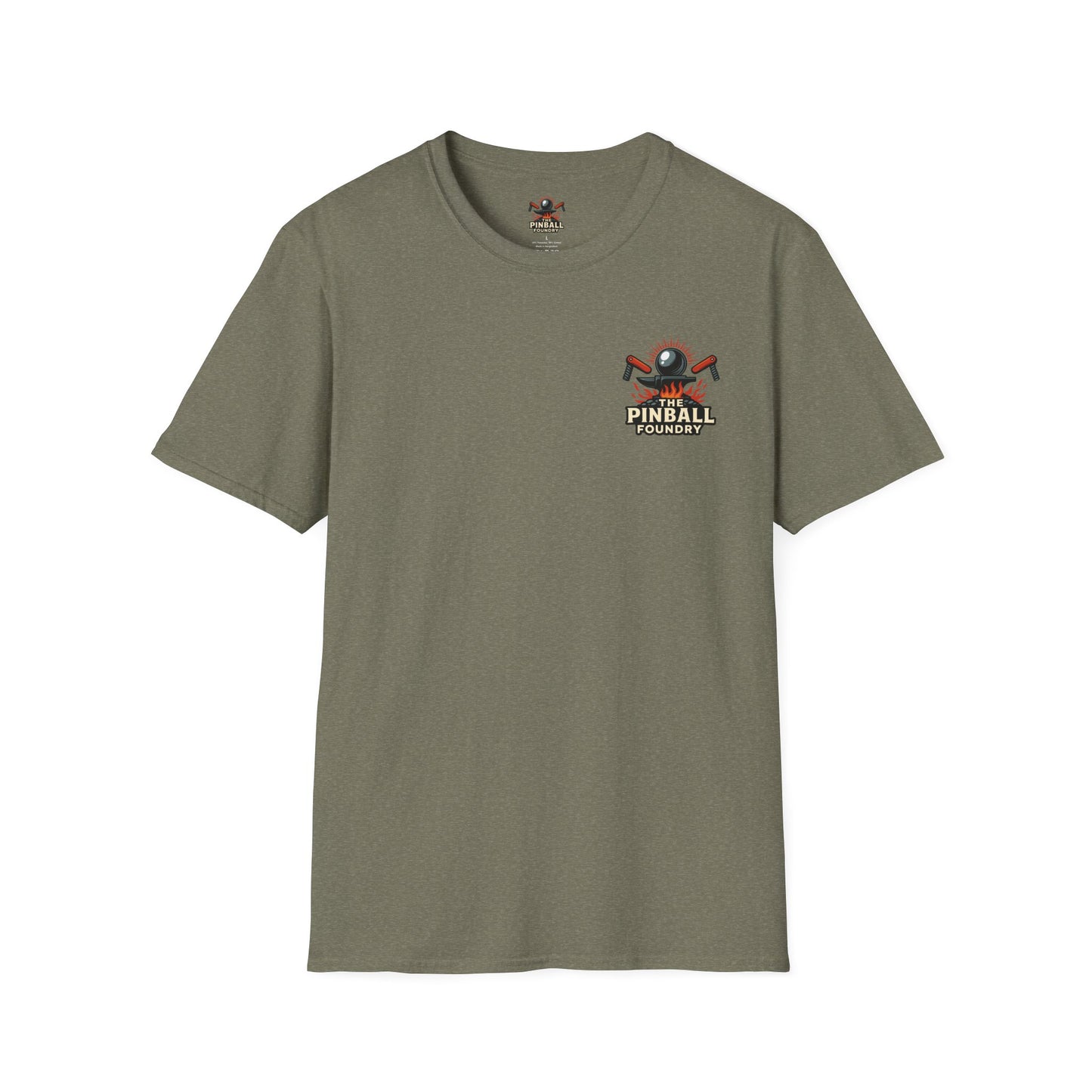 The Pinball Foundry Modded By Pinball Foundry, Gaming T-Shirt, Unisex Softstyle T-Shirt, Perfect Gift for Gamers, Casual Wear, Pinball Lover Apparel