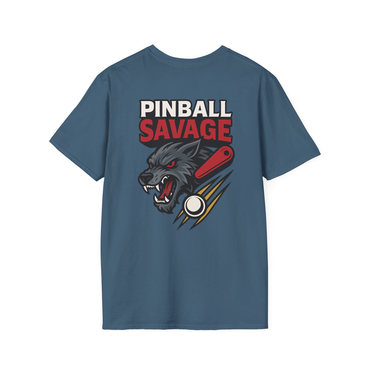 The Pinball Foundry Pinball Savage Beast, Gaming T-Shirt, Unisex Softstyle T-Shirt, Perfect Gift for Gamers, Casual Wear, Pinball Lover Apparel