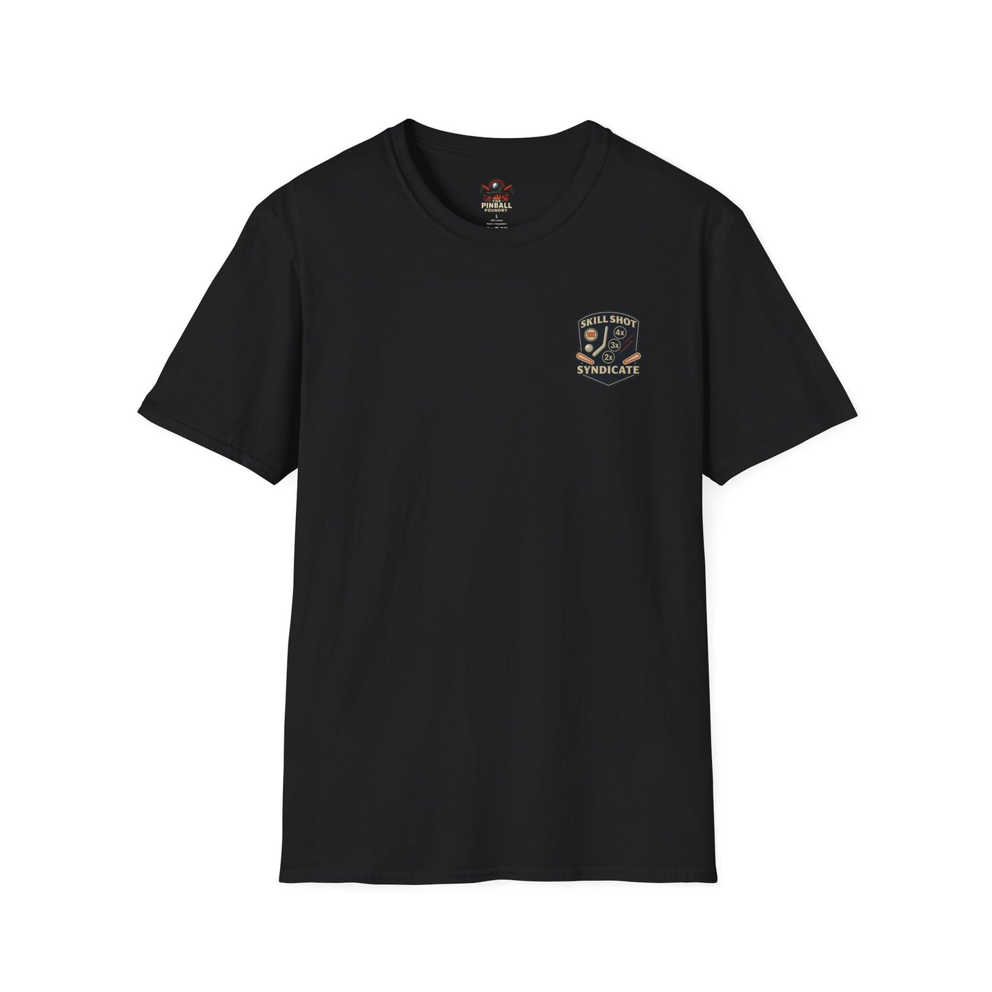 The Pinball Foundry Skill Shot Syndicate, Gaming T-Shirt, Unisex Softstyle T-Shirt, Perfect Gift for Gamers, Casual Wear, Pinball Lover Apparel