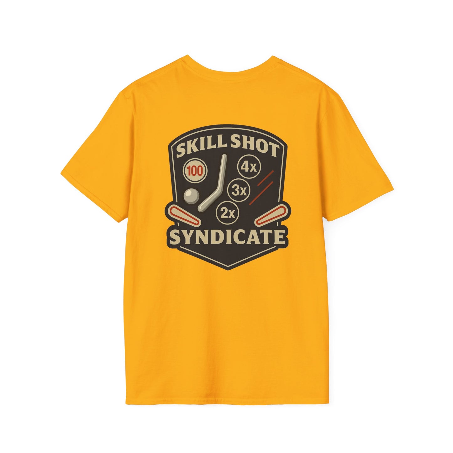 The Pinball Foundry Skill Shot Syndicate, Gaming T-Shirt, Unisex Softstyle T-Shirt, Perfect Gift for Gamers, Casual Wear, Pinball Lover Apparel
