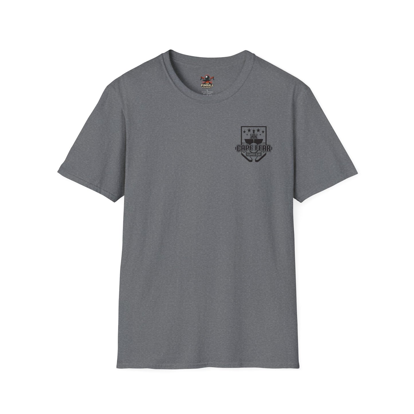 Cape Fear Flipper Club, Gaming T-Shirt, Unisex Softstyle T-Shirt, Perfect Gift for Gamers, Casual Wear, Pinball Lover Apparel