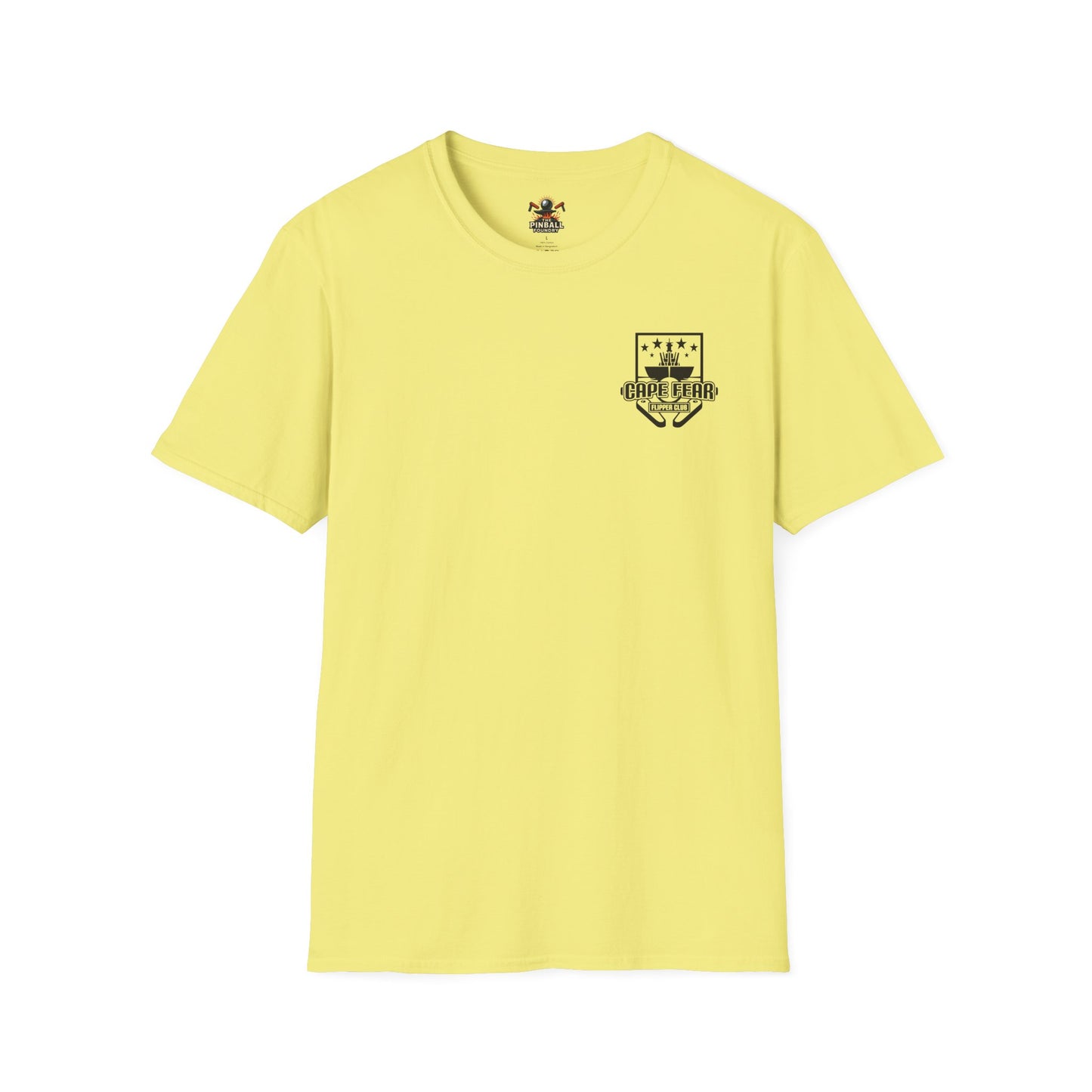 Cape Fear Flipper Club, Gaming T-Shirt, Unisex Softstyle T-Shirt, Perfect Gift for Gamers, Casual Wear, Pinball Lover Apparel