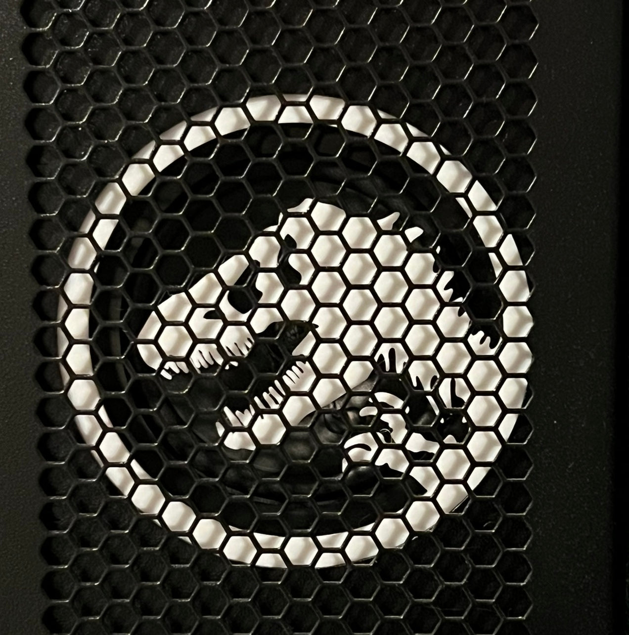 Close up of the Jurassic Park LED Speaker Panel Inserts