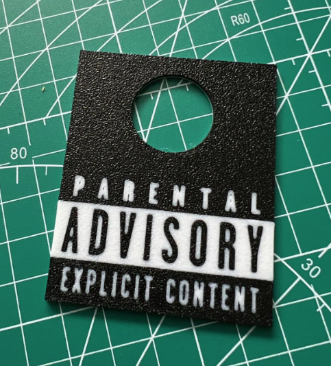 Parental Advisory Shooter Rod Plate – “Explicit Content” Edition
